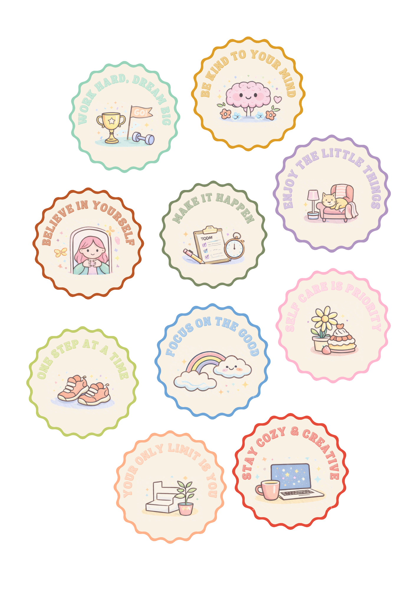 VINYL STICKERS FOR PLANNER BULLET JOURNAL - MOTIVATION