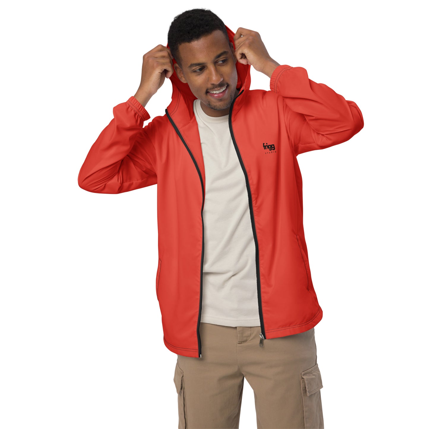 ORANGE RED - MEN'S WATER-RESISTANT WINDBREAKER