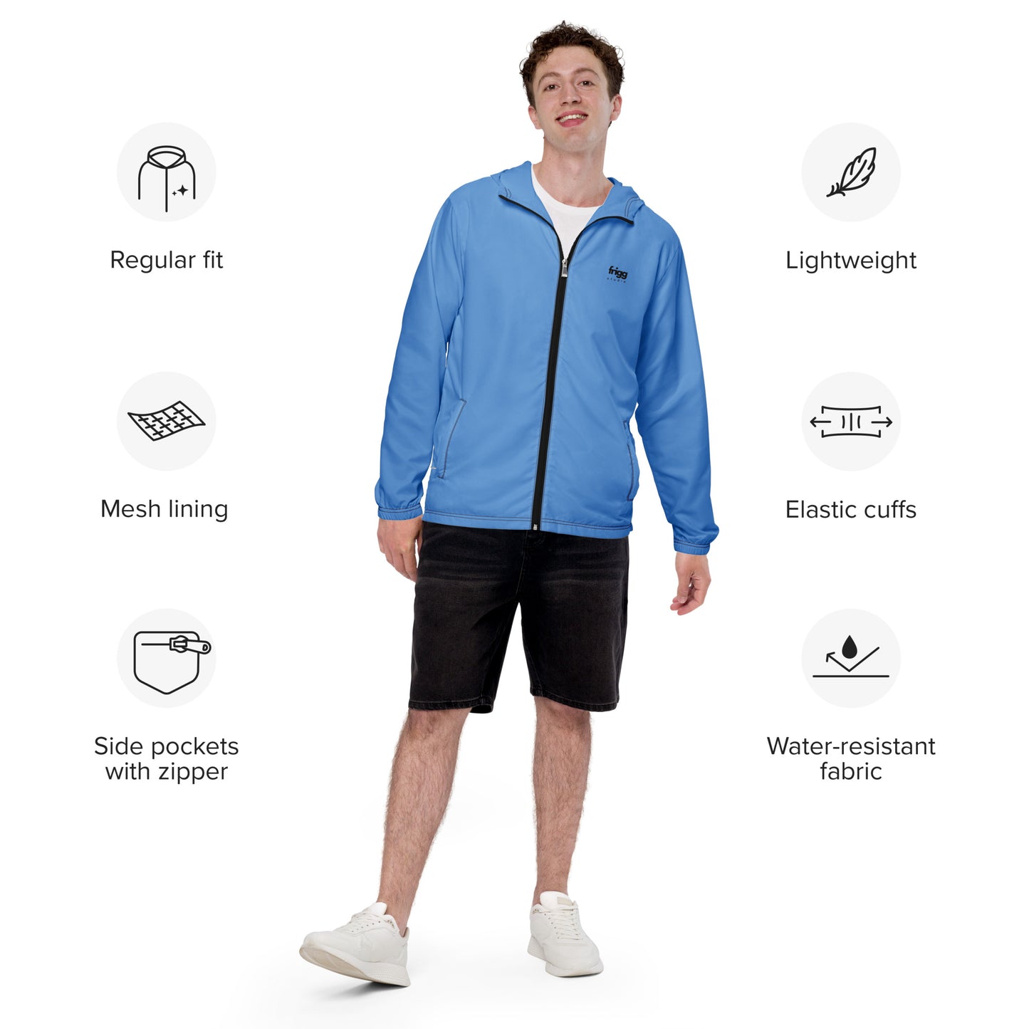 JORDY BLUE - MEN'S WATER-RESISTANT WINDBREAKER