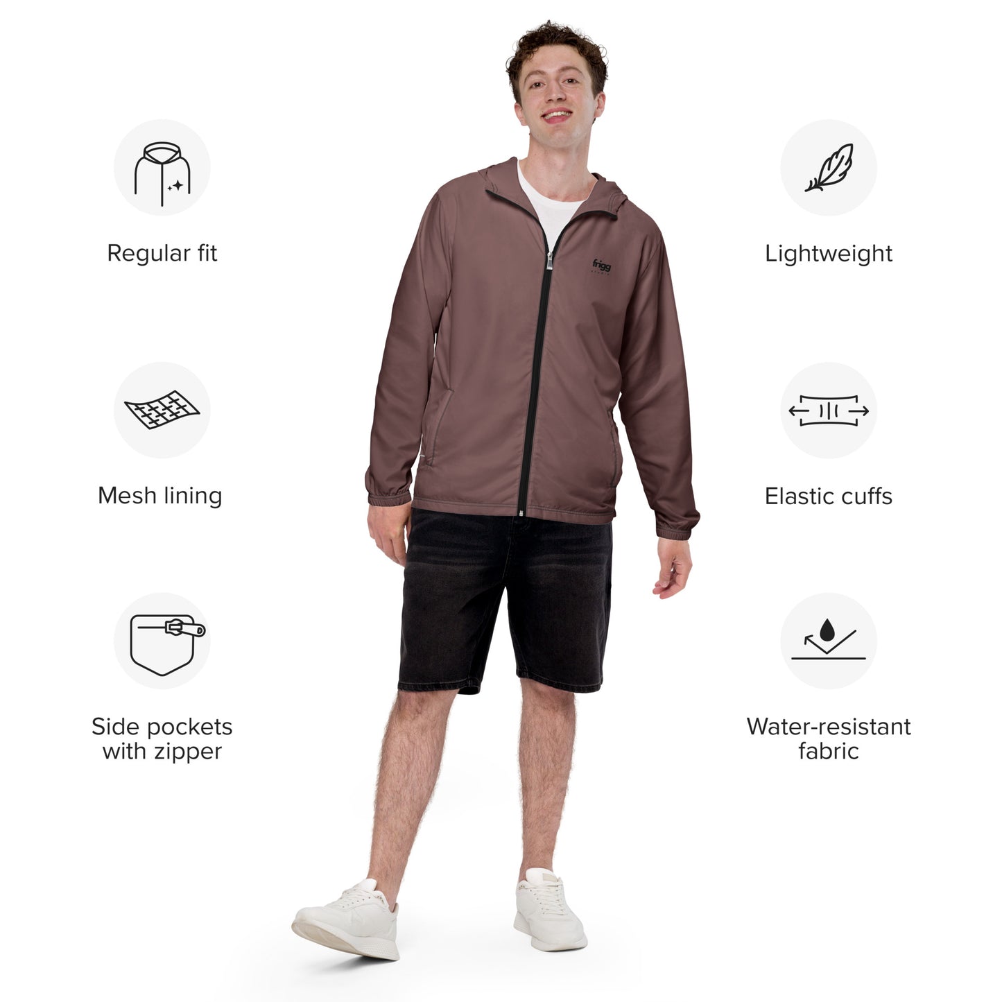 LIGHT WOOD - MEN'S WATER-RESISTANT WINDBREAKER