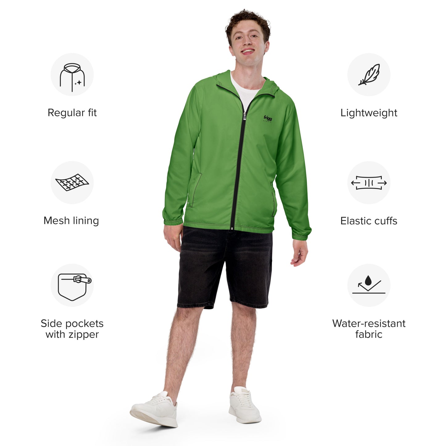 FOREST GREEN - MEN'S WATER-RESISTANT WINDBREAKER