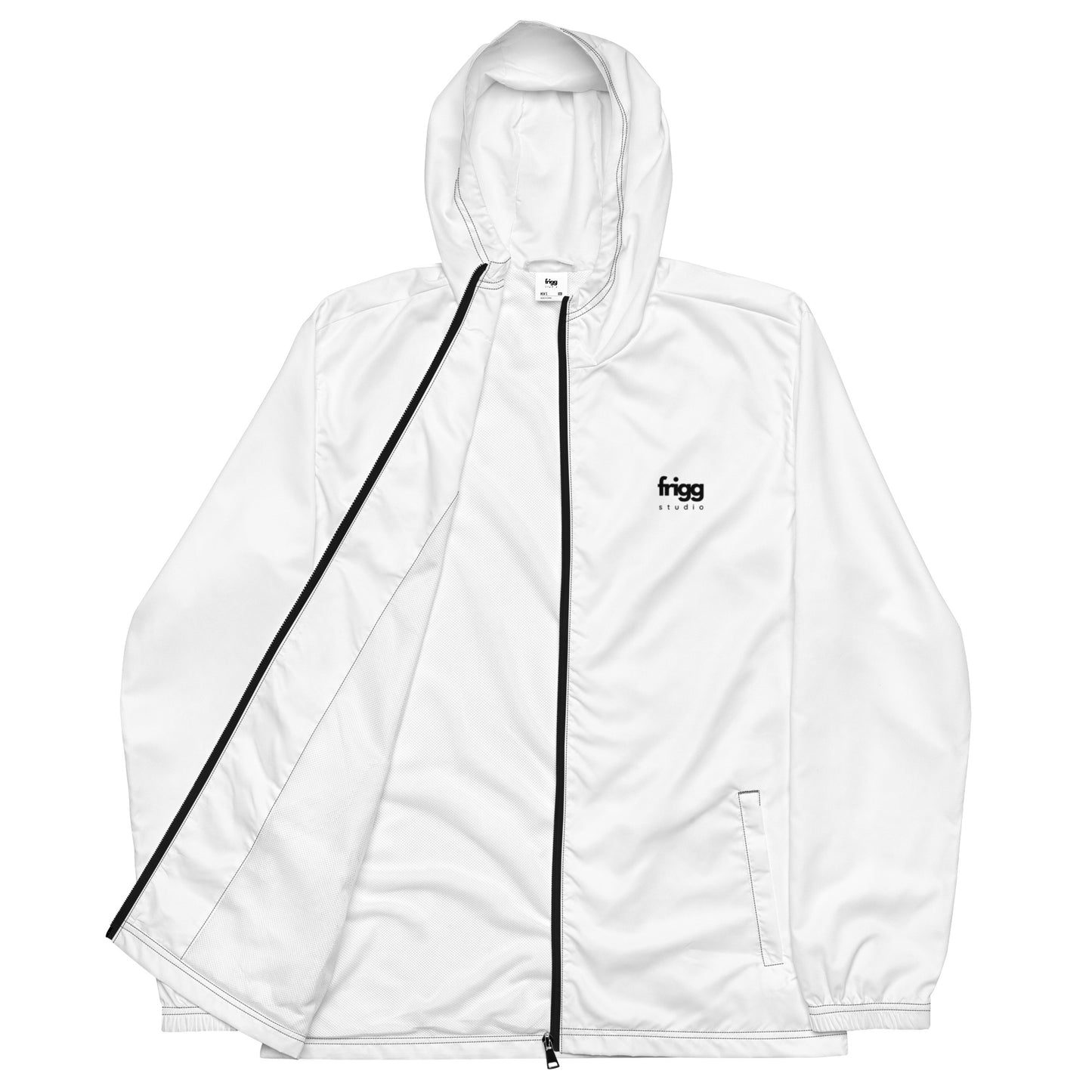 WHITE - MEN'S WATER-RESISTANT WINDBREAKER