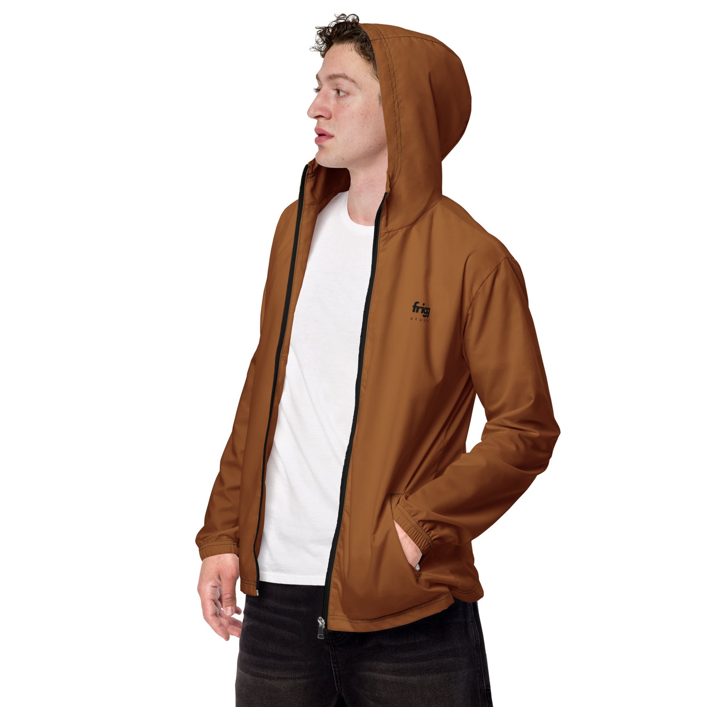 BURNT COFFEE - MEN'S WATER-RESISTANT WINDBREAKER