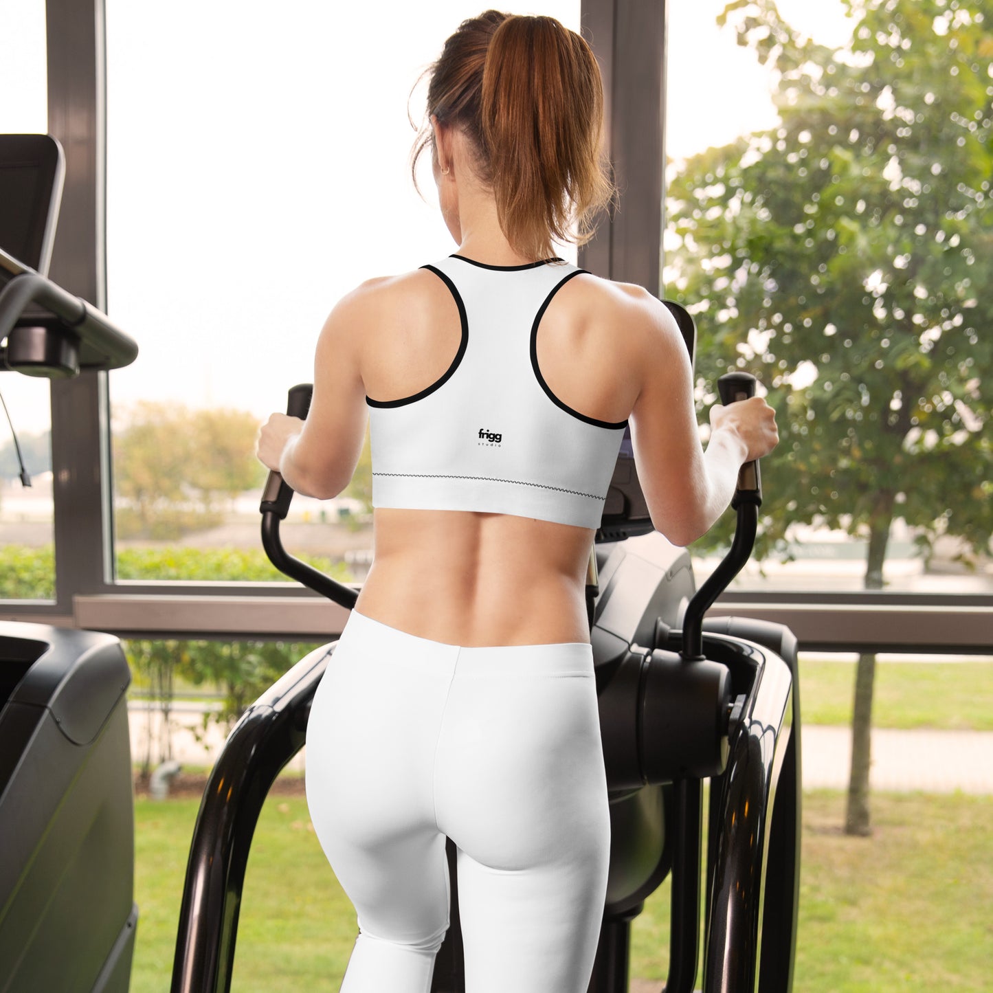 WHITE - PADDED SPORTS BRA