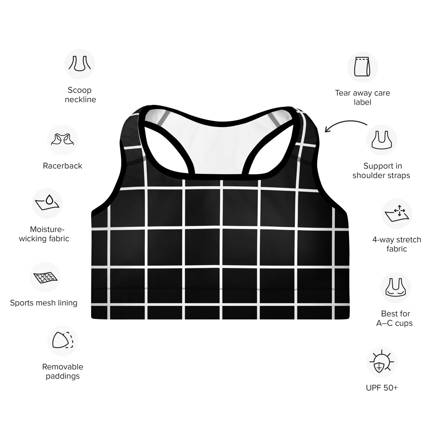 MONOCHROME – GEPOLSTERTER SPORT-BH