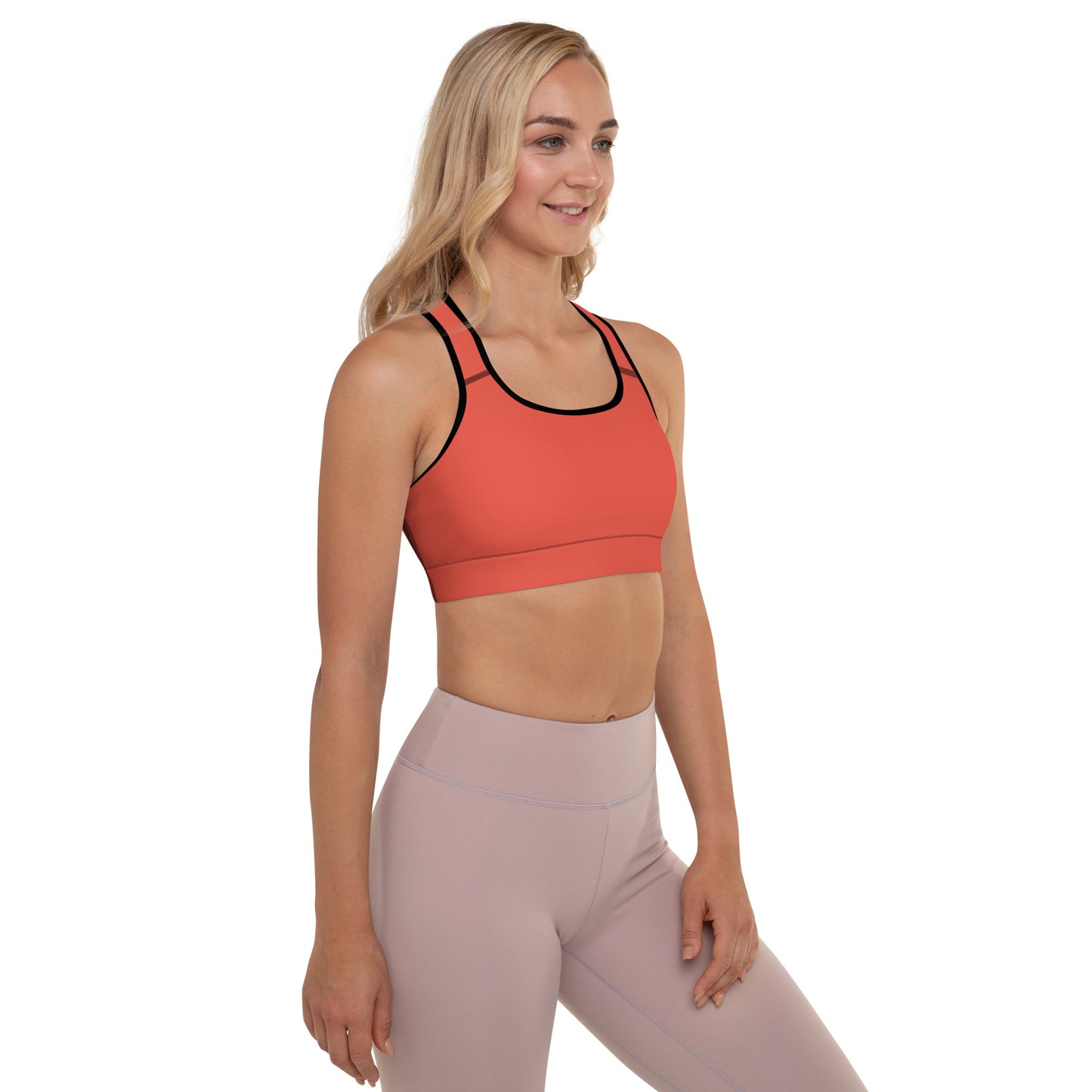 ORANGE RED - PADDED SPORTS BRA
