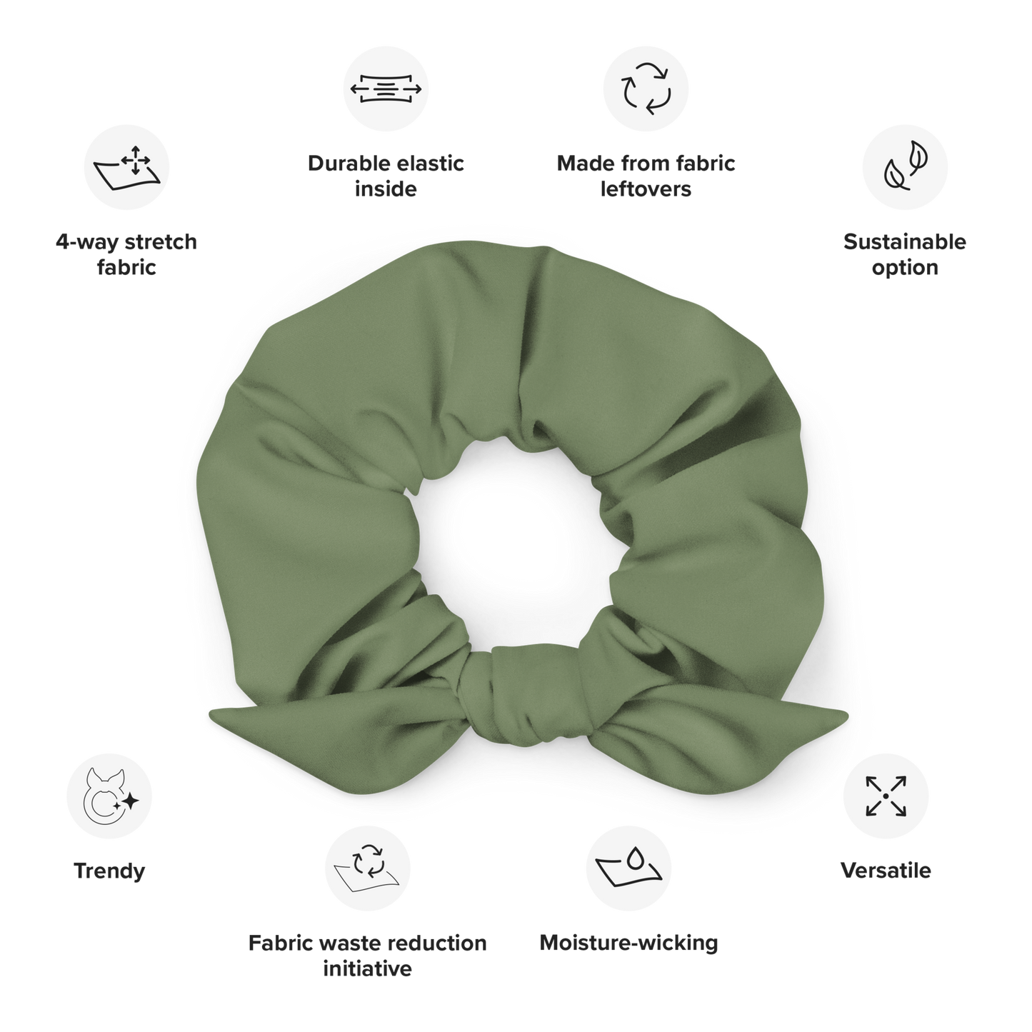 CAMOUFLAGE GREEN - RECYCLED SCRUNCHIE