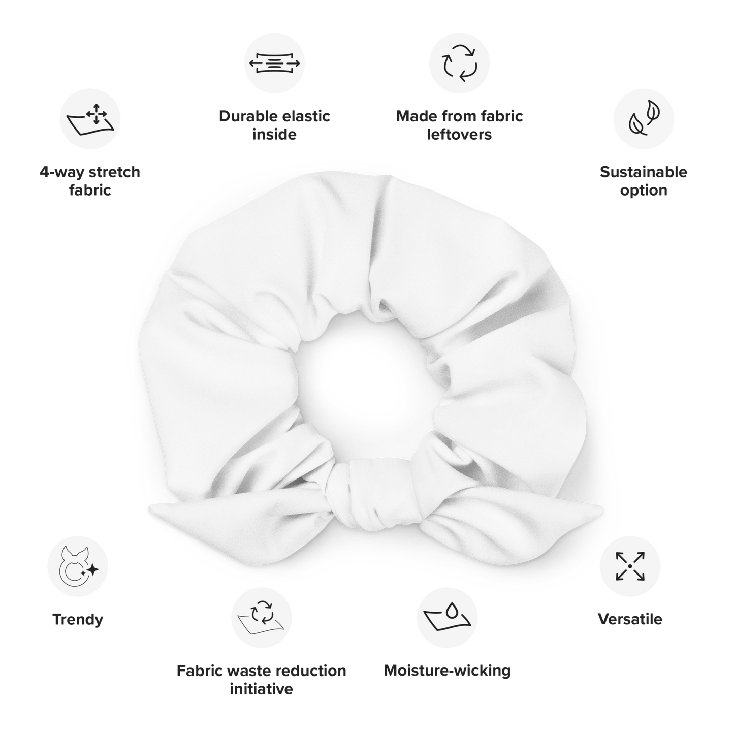 WHITE - RECYCLED SCRUNCHIE