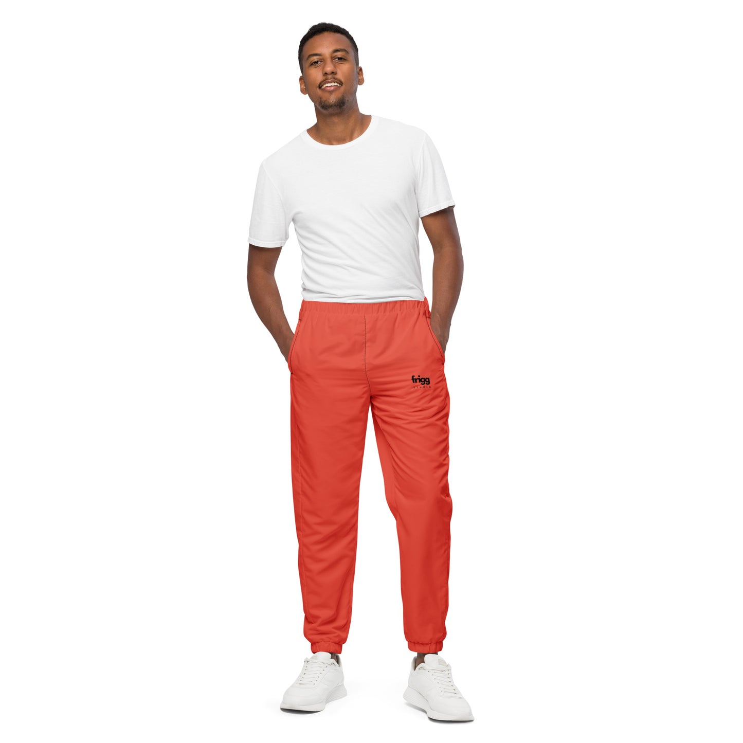ORANGE RED - MEN'S WATER-RESISTANT TRACK PANTS