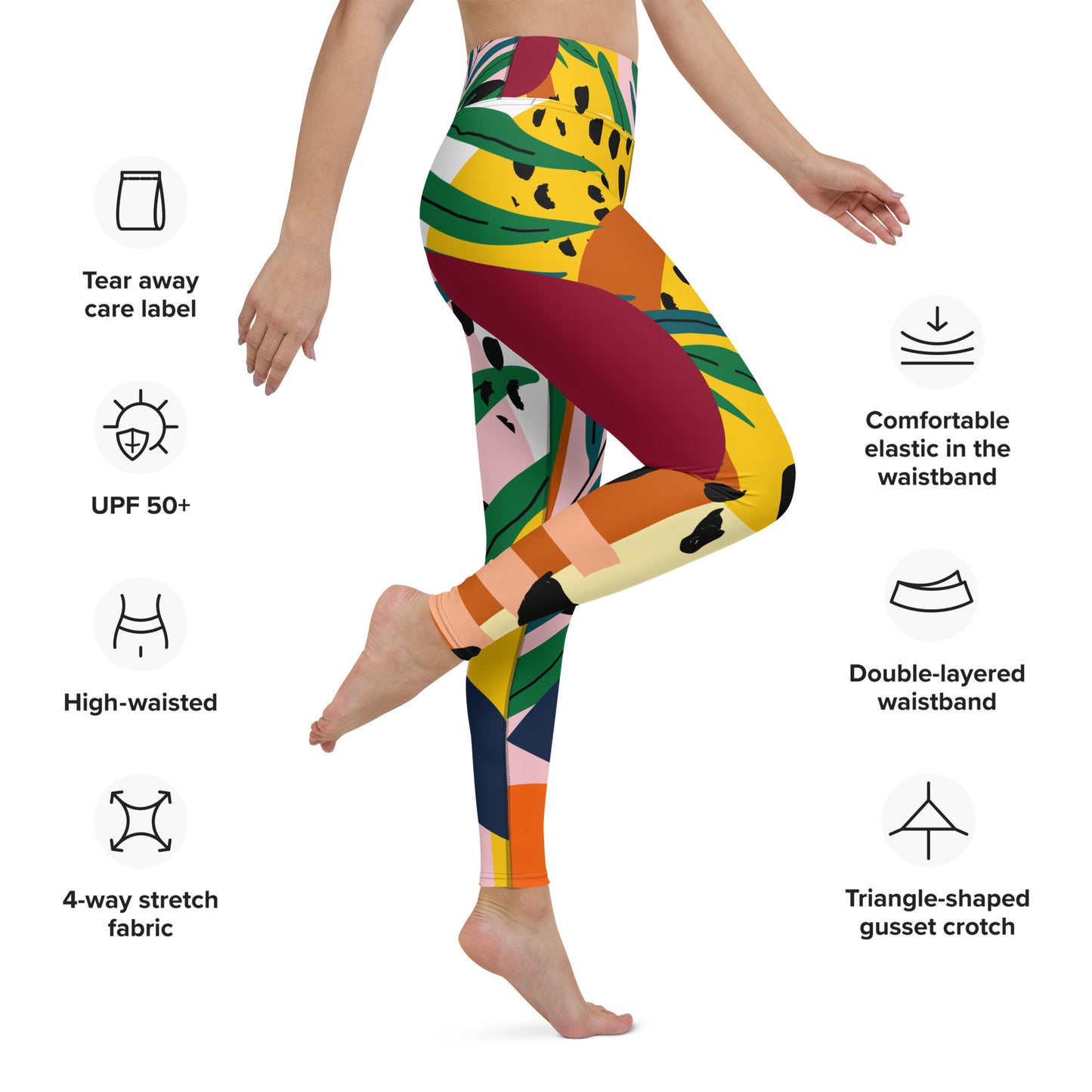 JUNGLE – YOGA-Leggings mit hoher Taille für Damen