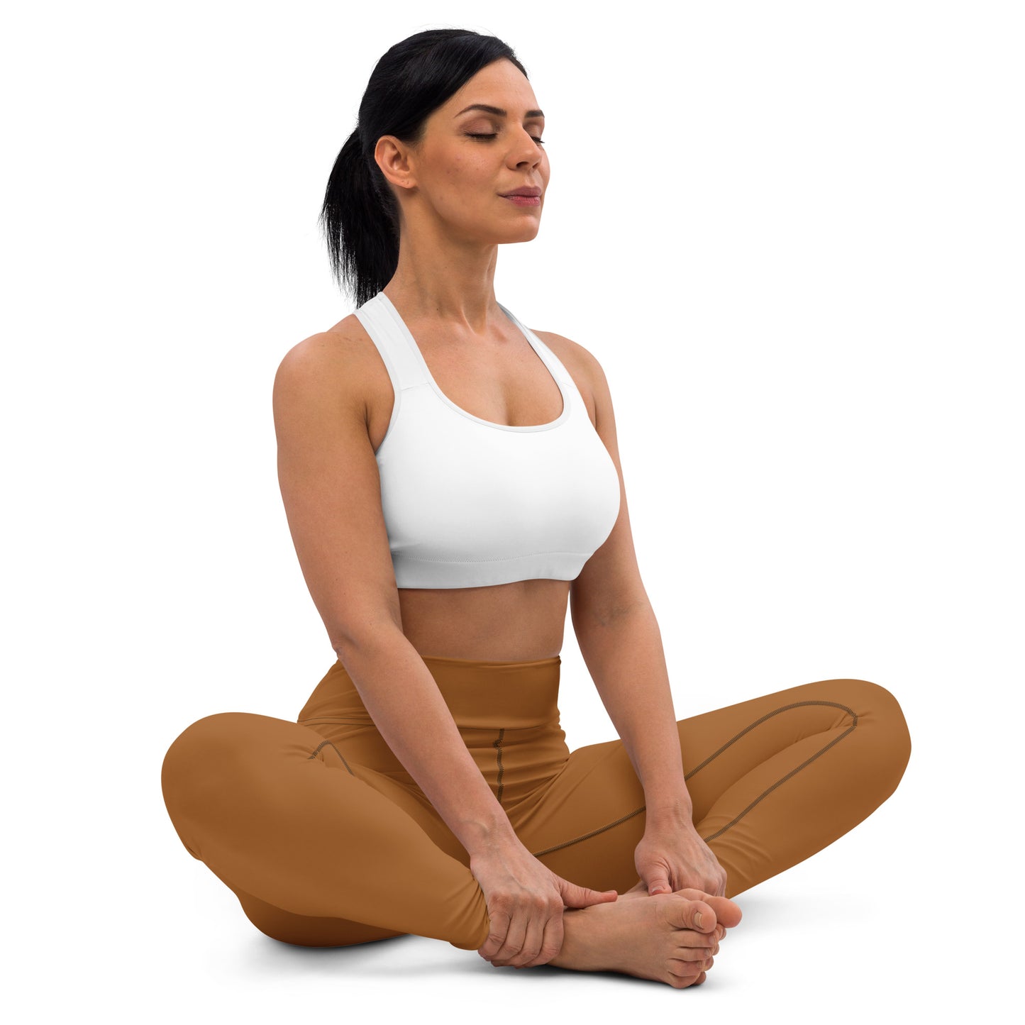 BURNT COFFEE - WOMEN'S HIGH WAIST YOGA LEGGINGS