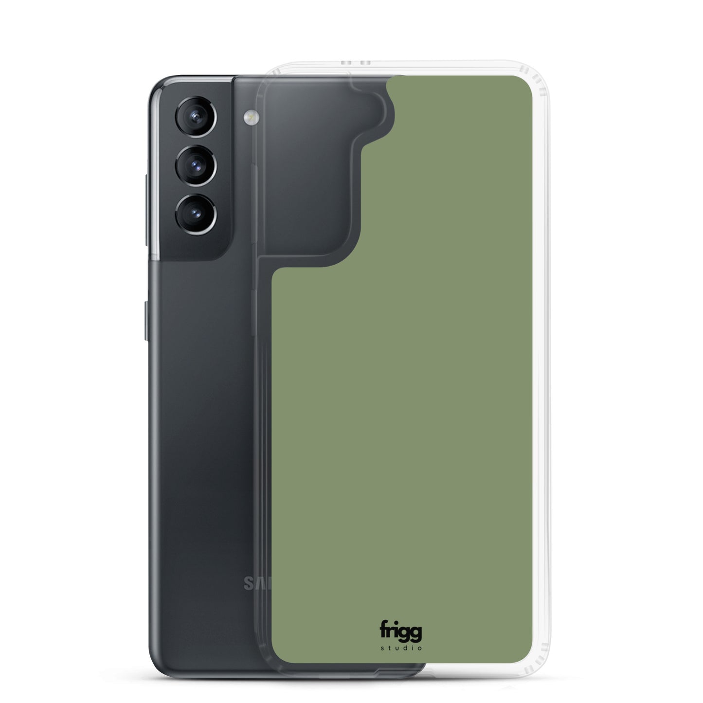 CAMOUFLAGE GREEN - CLEAR CASE FOR SAMSUNG
