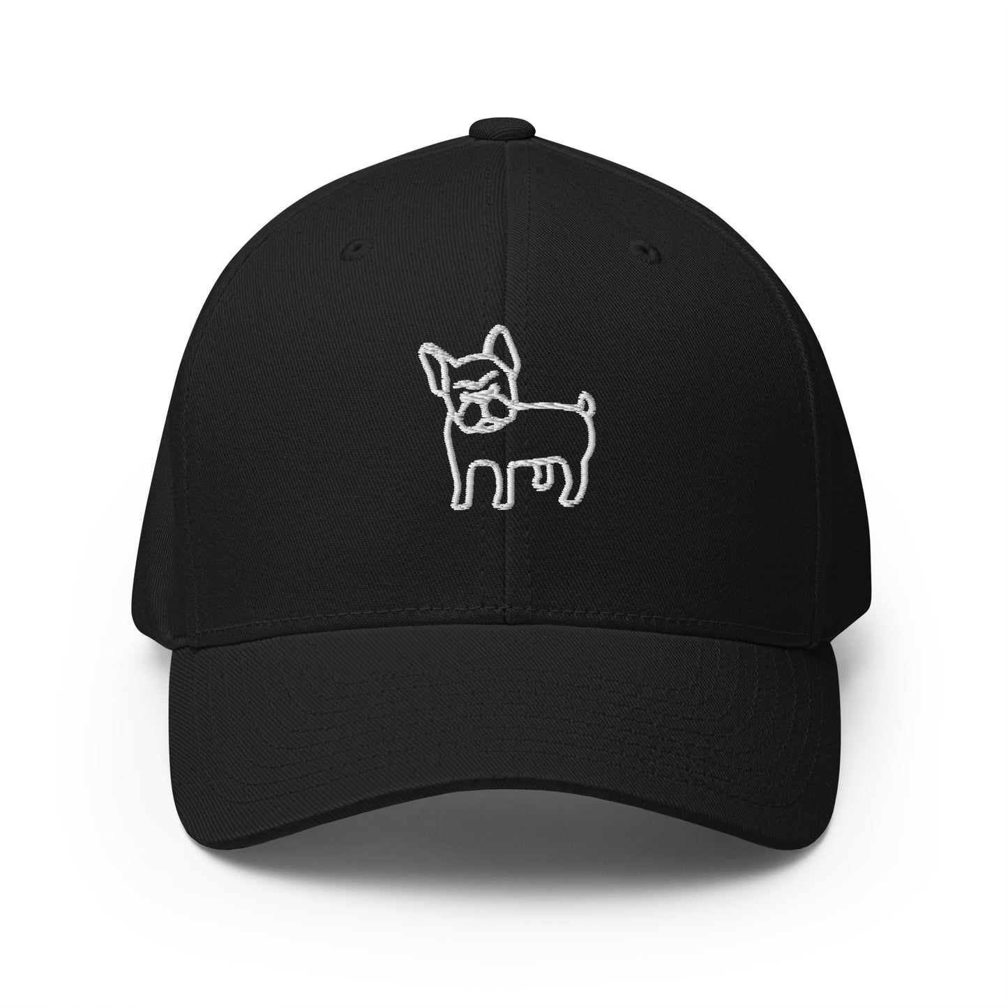 FRENCH BULLDOG - FLEXFIT ANIMAL CAP - BLACK