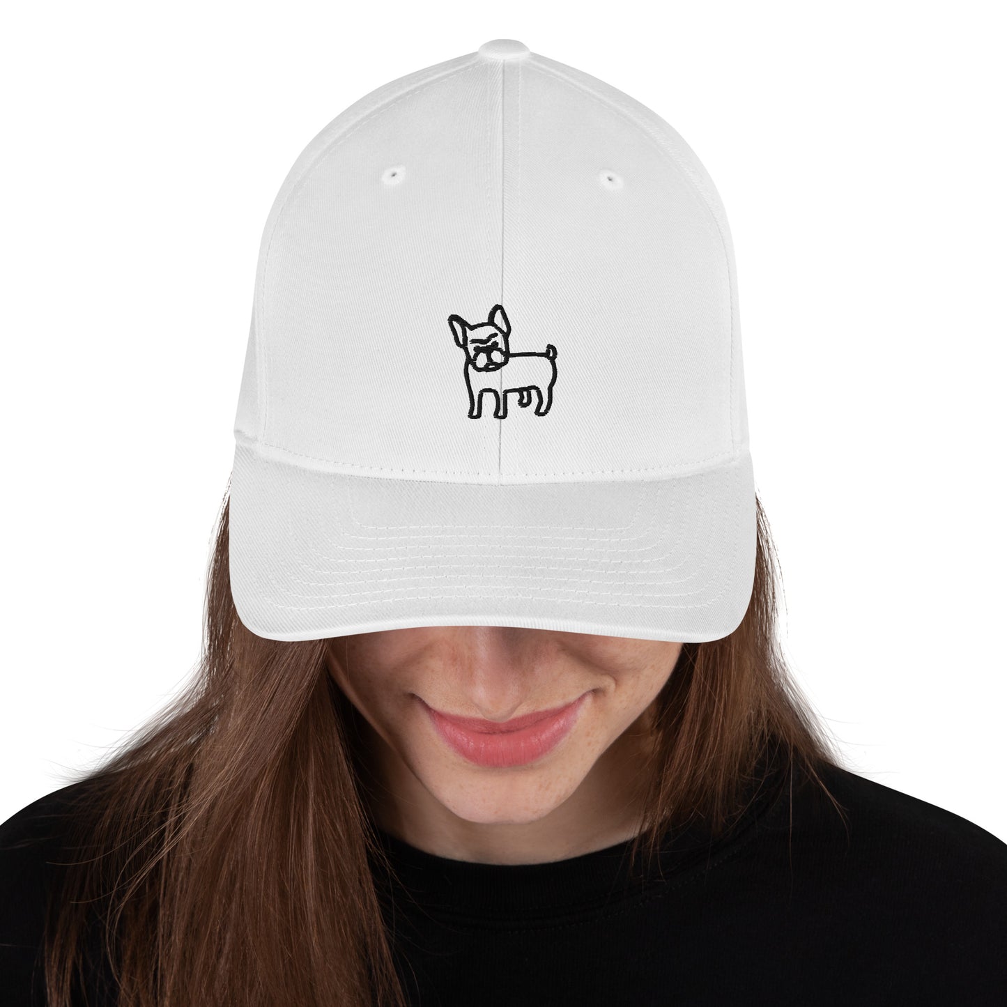 FRENCH BULLDOG - FLEXFIT ANIMAL CAP - WHITE