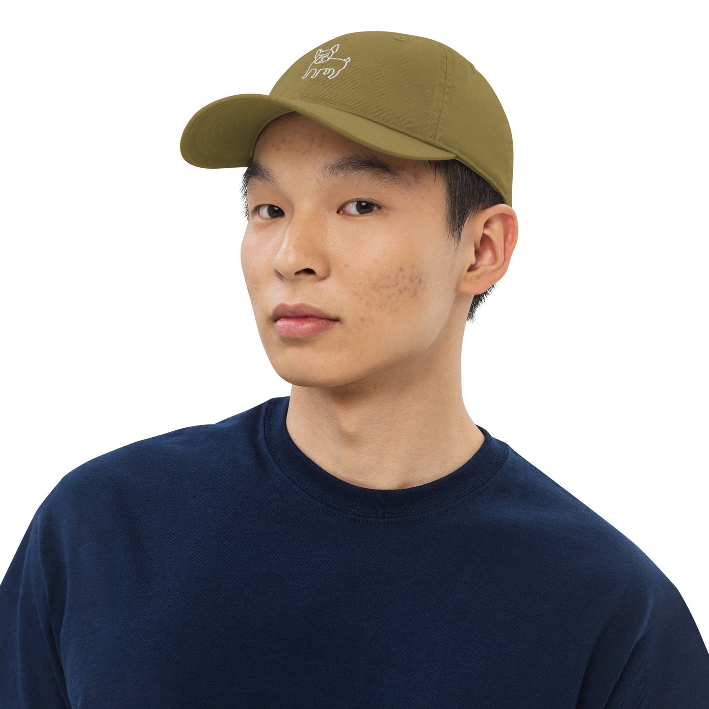 FRENCH BULLDOG - ORGANIC COTTON ANIMAL CAP - JUNGLE GREEN