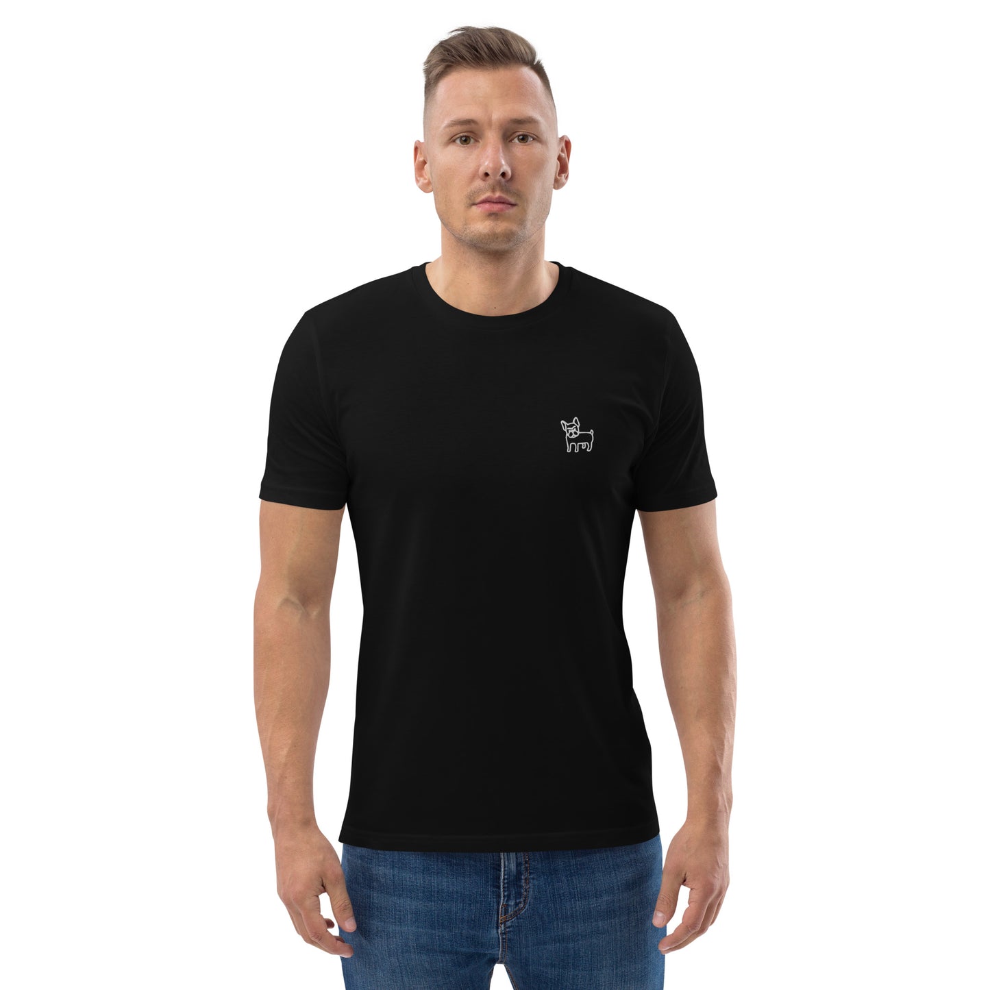 FRANZÖSISCHE BULLDOGGE - BASIC-T-SHIRT FÜR HERREN - SCHWARZ