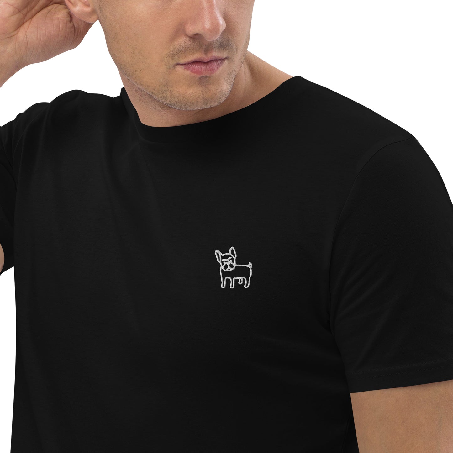 FRANZÖSISCHE BULLDOGGE - BASIC-T-SHIRT FÜR HERREN - SCHWARZ