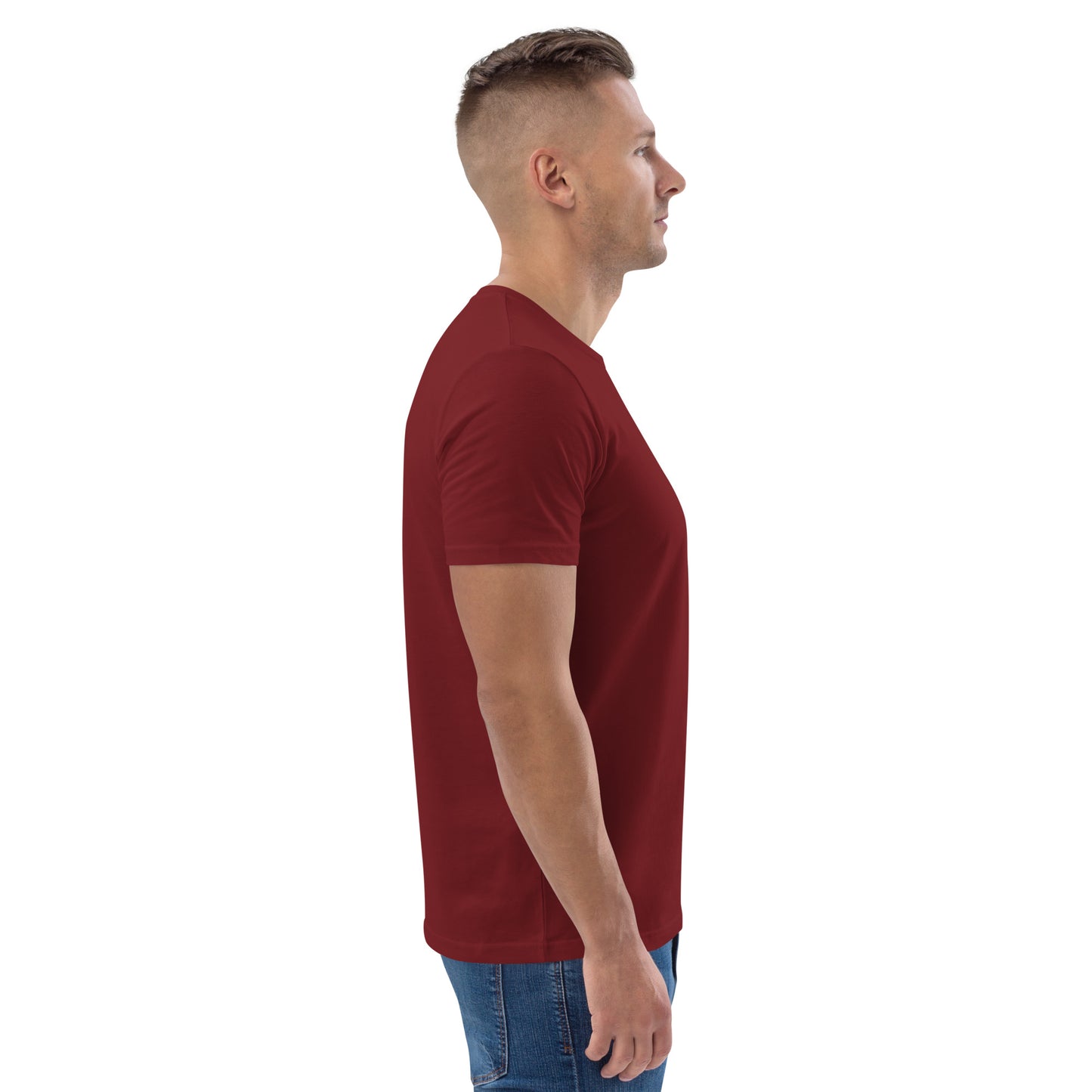 FRENCH BULLDOG - MEN BASIC T-SHIRT - BURGUNDY