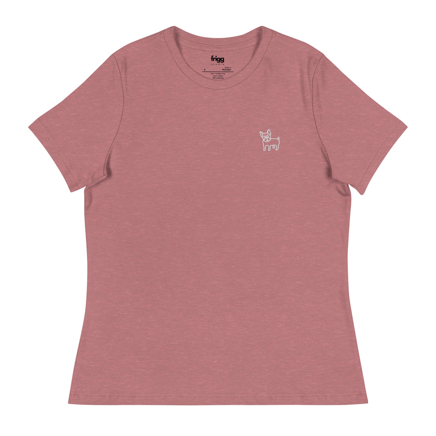 FRENCH BULLDOG - WOMEN'S BASIC T-SHIRT - HEATHER MAUVE