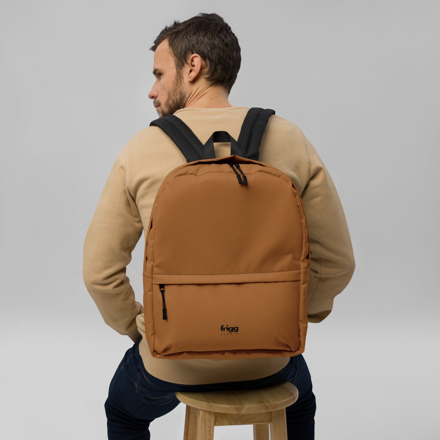 BURNT COFFEE - WATER-RESISTANT BACKPACK WITH LAPTOP POCKET