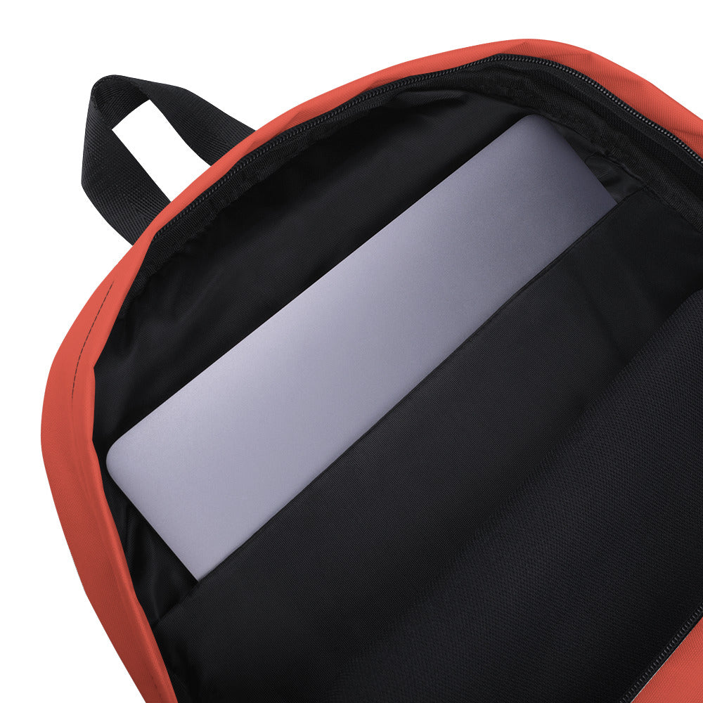 ORANGE RED - WATER-RESISTANT BACKPACK WITH LAPTOP POCKET