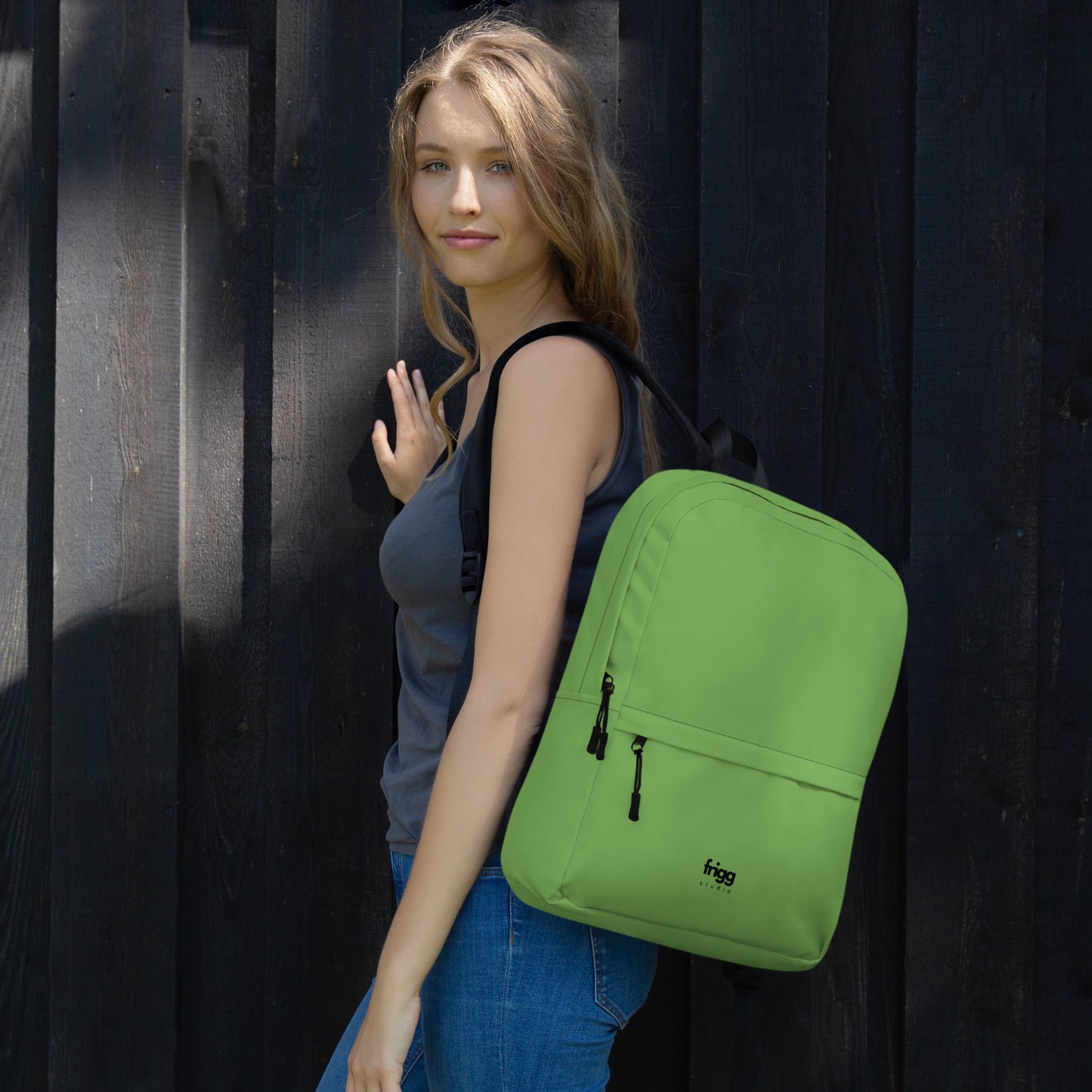FOREST GREEN - WATER-RESISTANT BACKPACK WITH LAPTOP POCKET