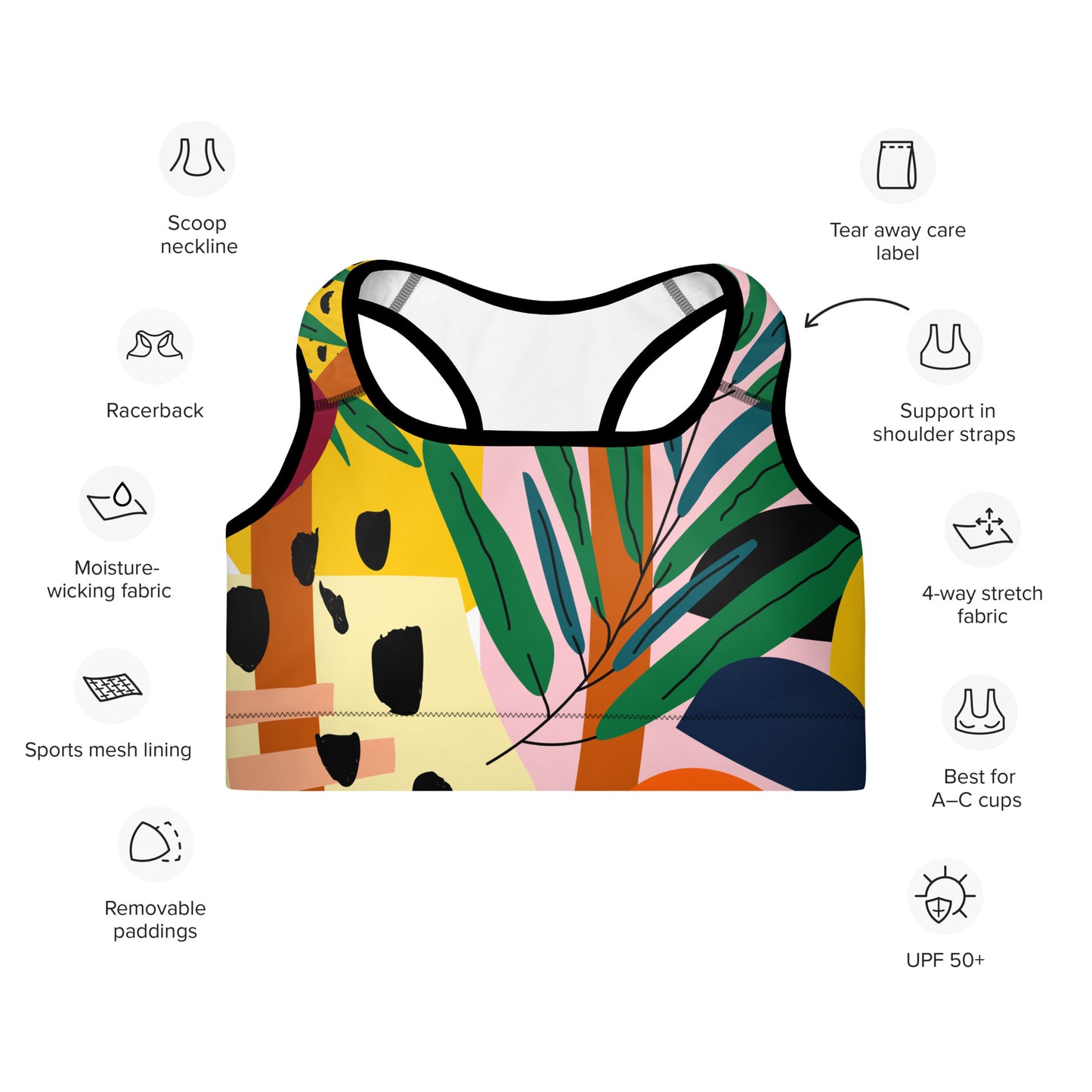 JUNGLE - PADDED SPORTS BRA