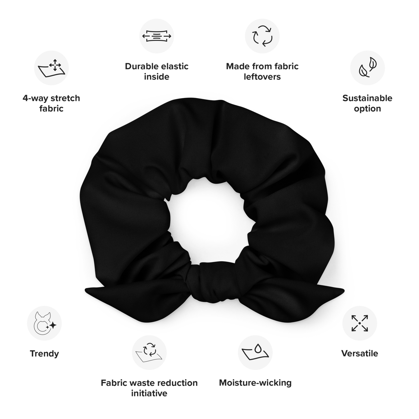 BLACK - RECYCLED SCRUNCHIE