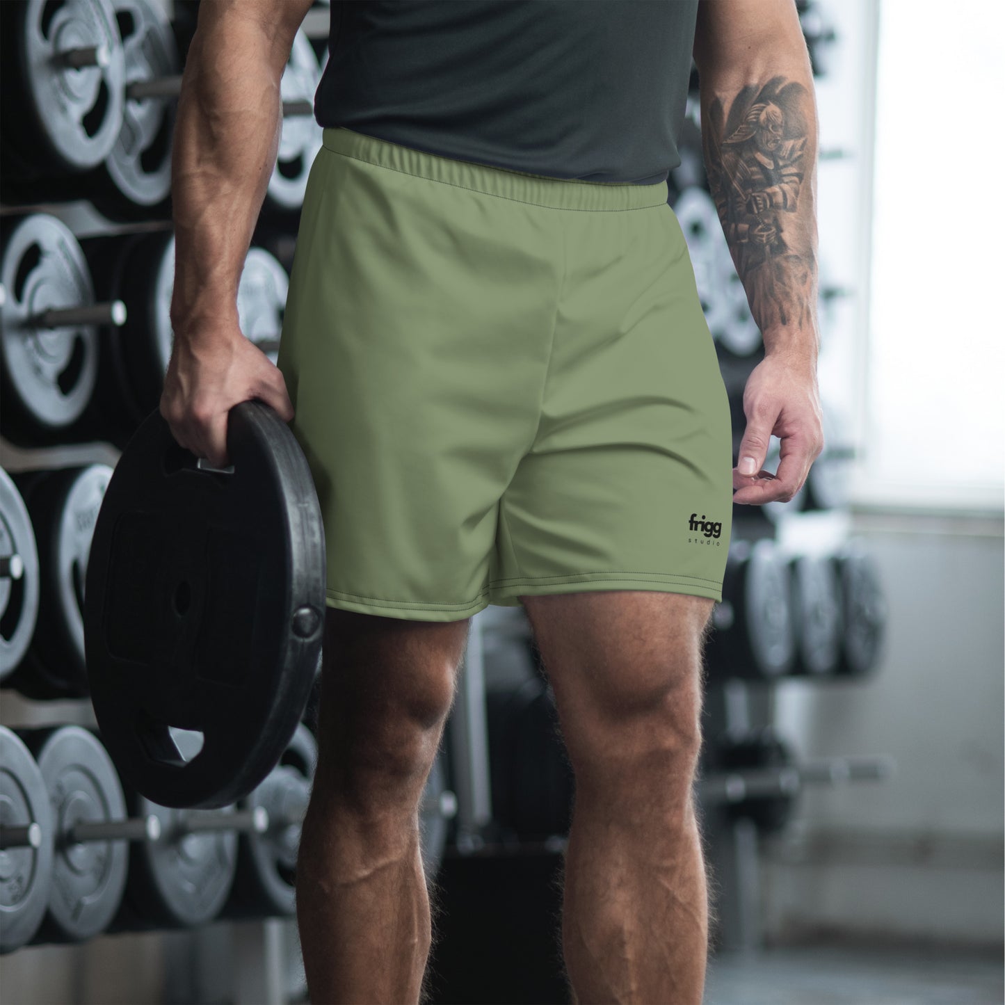 CAMOUFLAGE GREEN - MEN'S ATHLETIC SHORTS