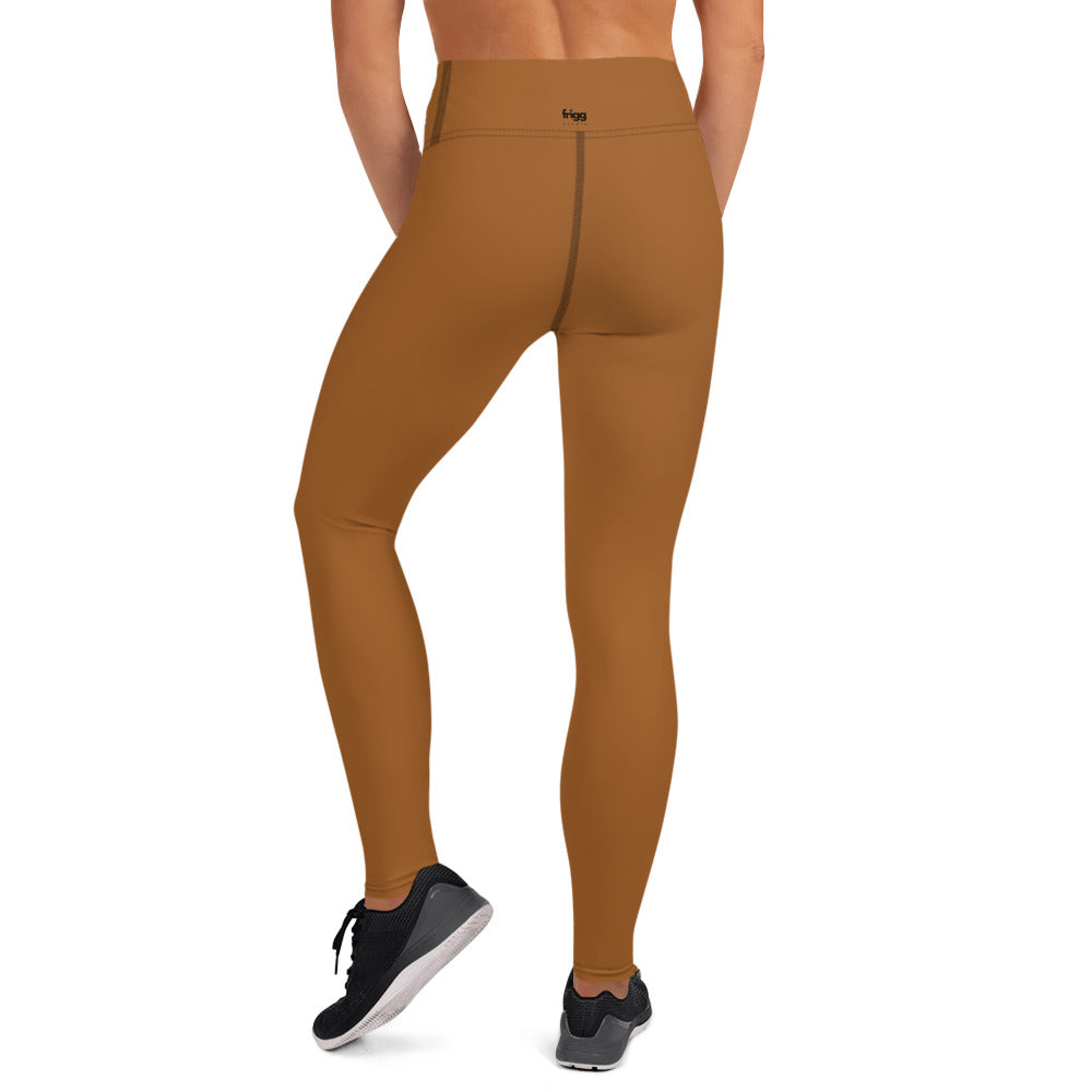 BURNT COFFEE - WOMEN'S HIGH WAIST YOGA LEGGINGS