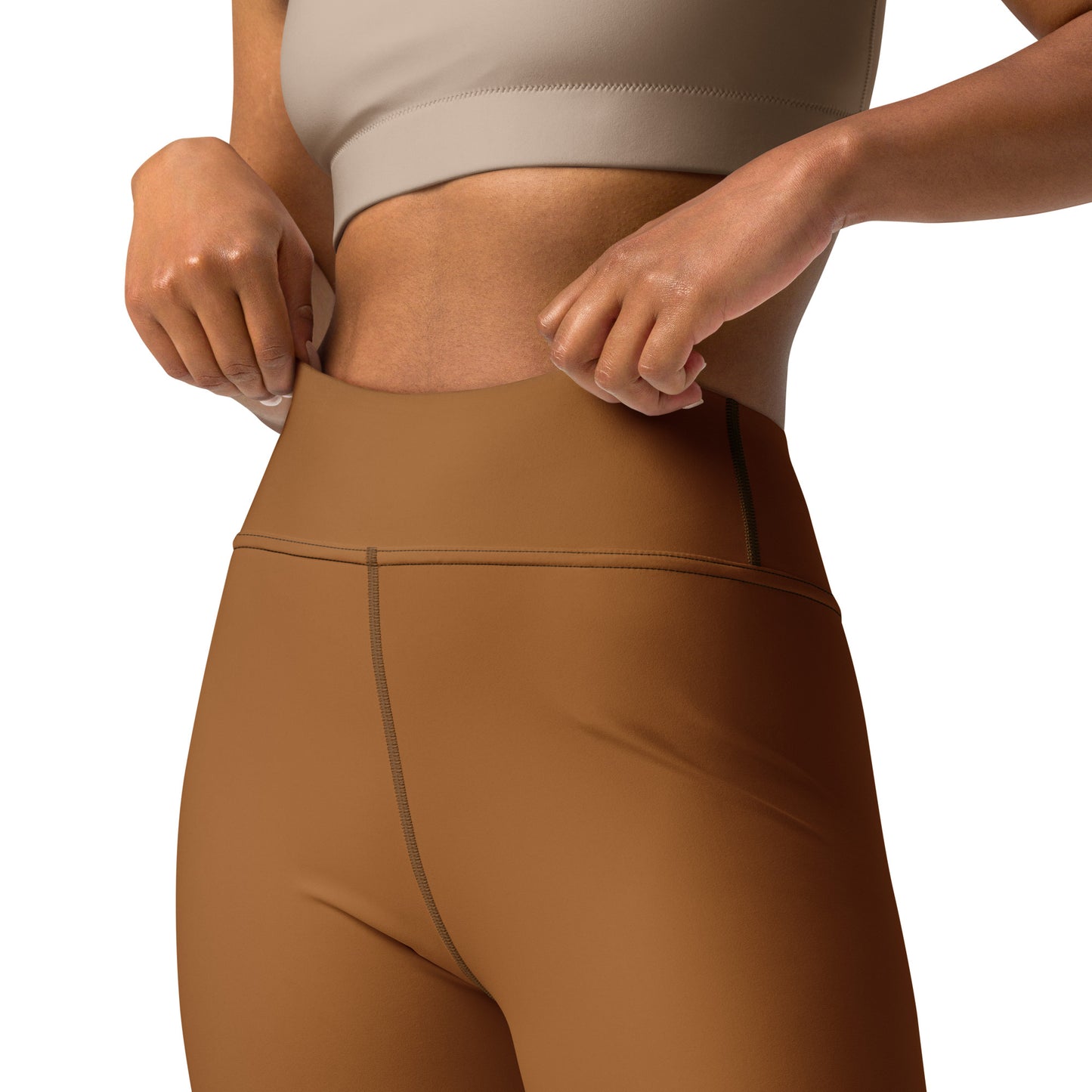 BURNT COFFEE - WOMEN'S HIGH WAIST YOGA LEGGINGS
