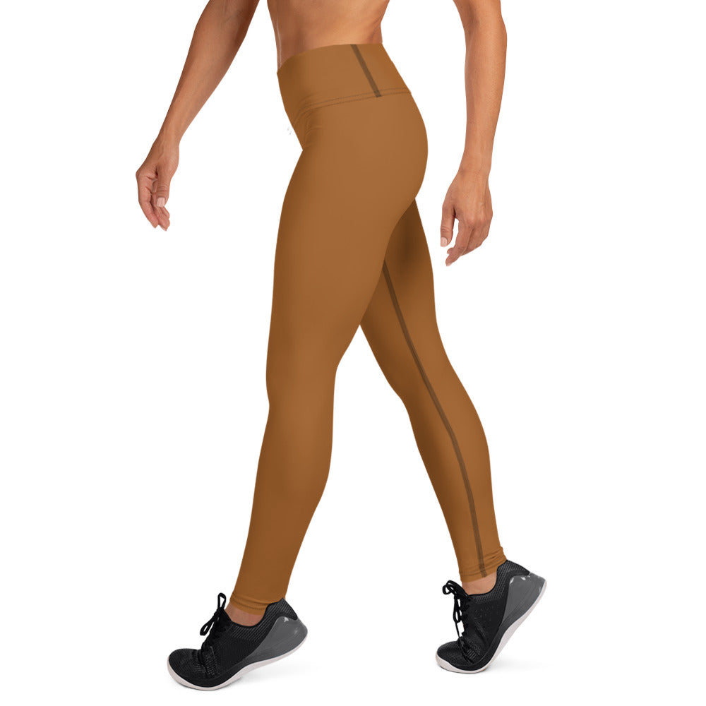 BURNT COFFEE - WOMEN'S HIGH WAIST YOGA LEGGINGS