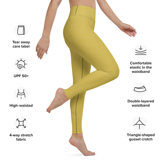 OLD GOLD - WOMEN'S HIGH WAIST YOGA LEGGINGS