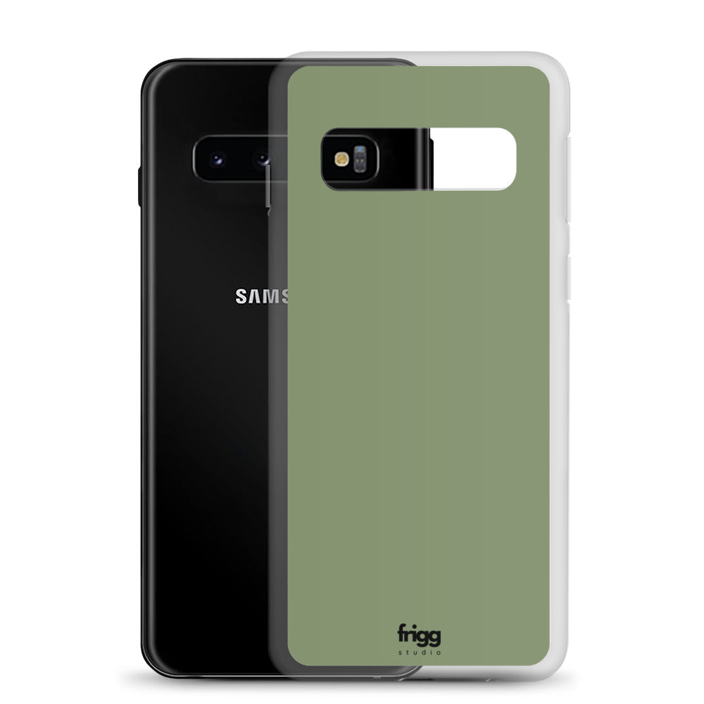 CAMOUFLAGE GREEN - CLEAR CASE FOR SAMSUNG