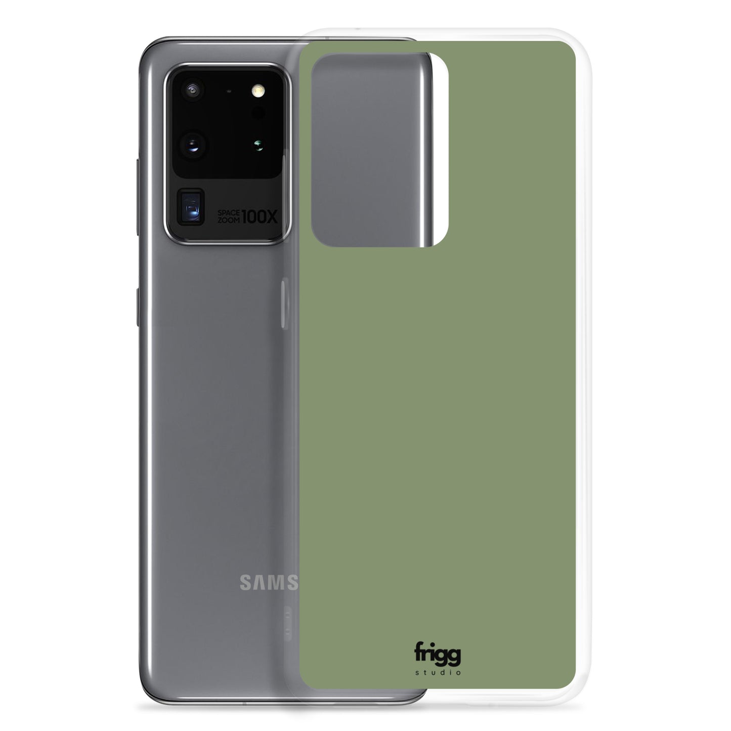 CAMOUFLAGE GREEN - CLEAR CASE FOR SAMSUNG