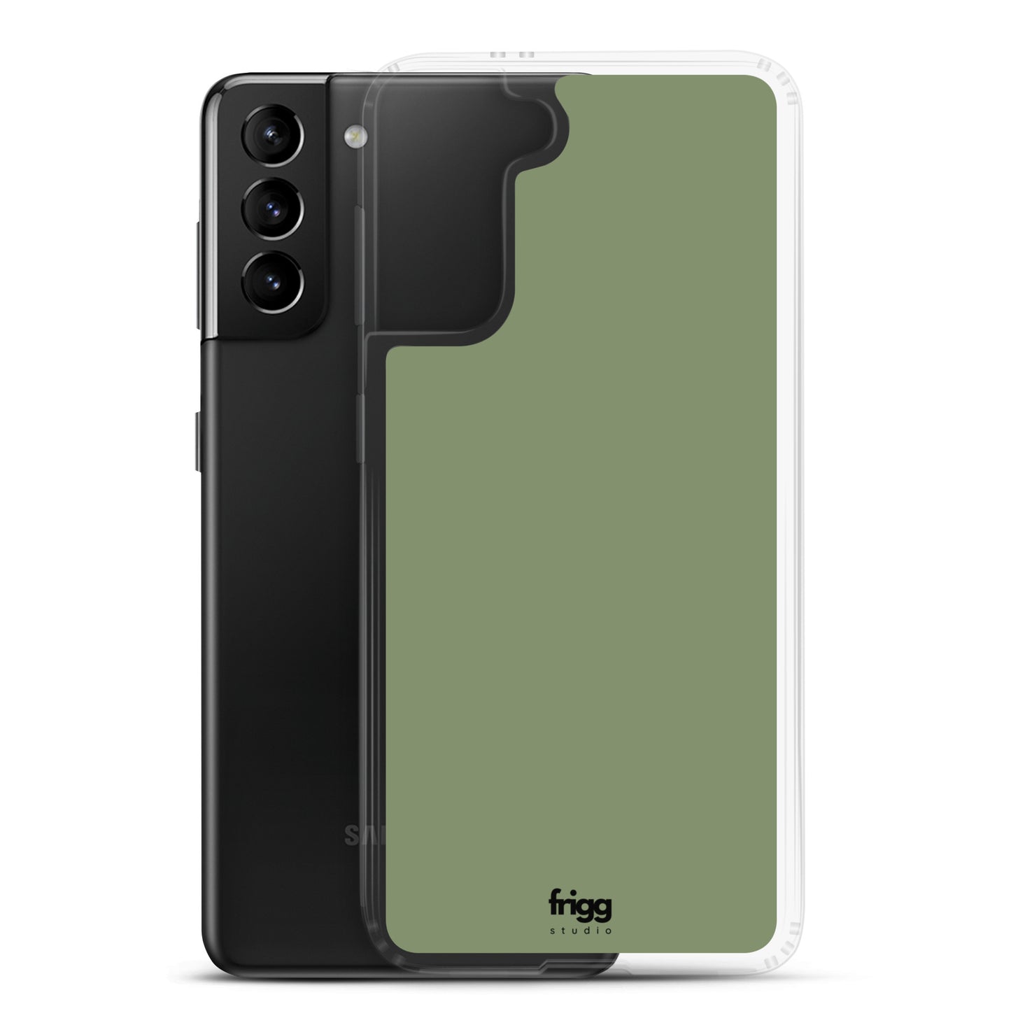 CAMOUFLAGE GREEN - CLEAR CASE FOR SAMSUNG