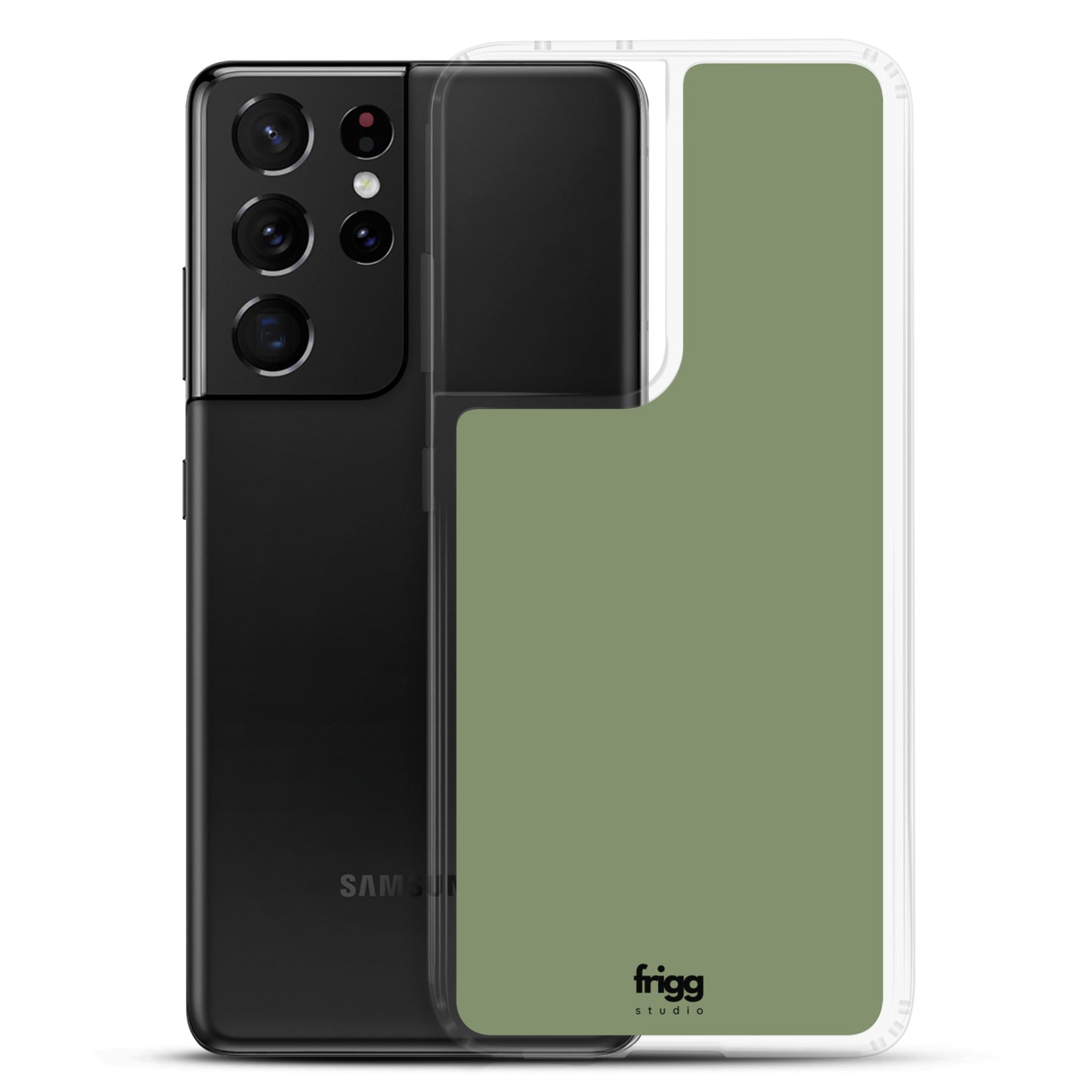CAMOUFLAGE GREEN - CLEAR CASE FOR SAMSUNG
