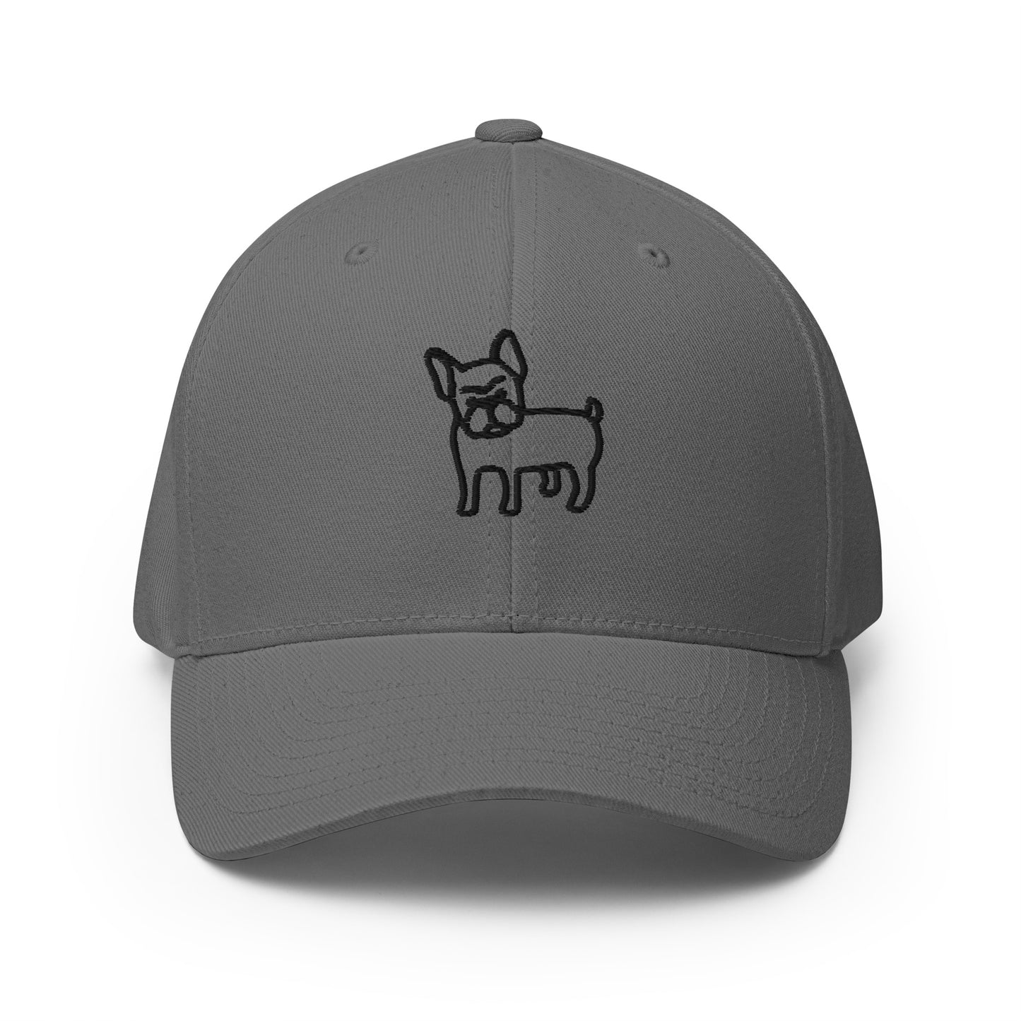 FRENCH BULLDOG - FLEXFIT ANIMAL CAP - GREY