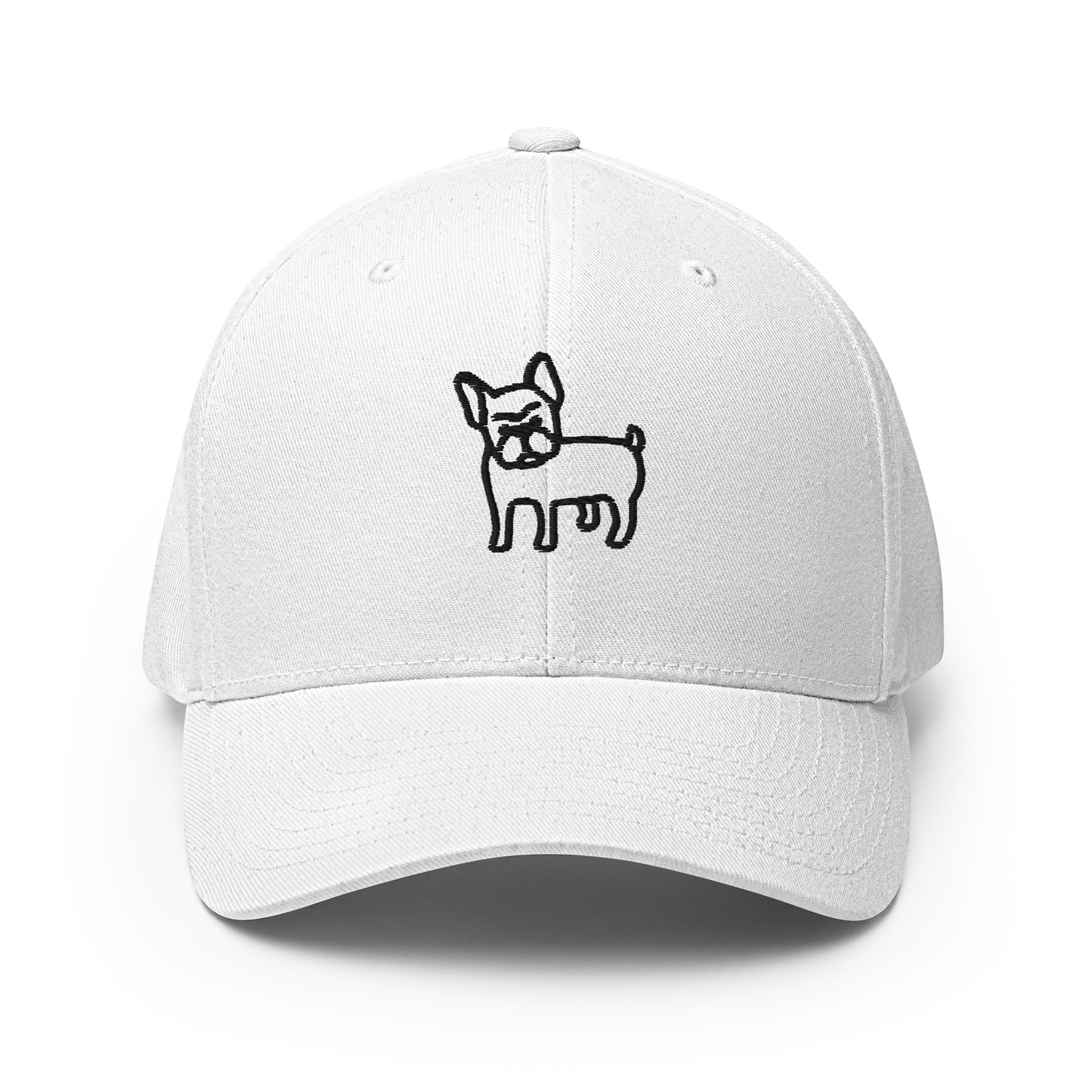 FRENCH BULLDOG - FLEXFIT ANIMAL CAP - WHITE