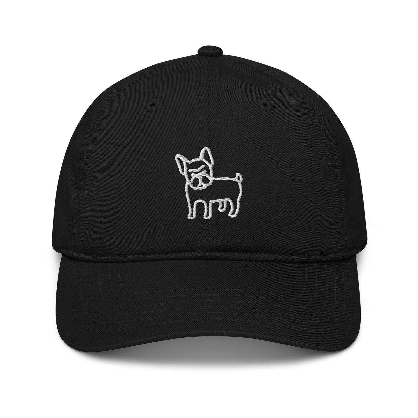 FRENCH BULLDOG - ORGANIC COTTON ANIMAL CAP - BLACK