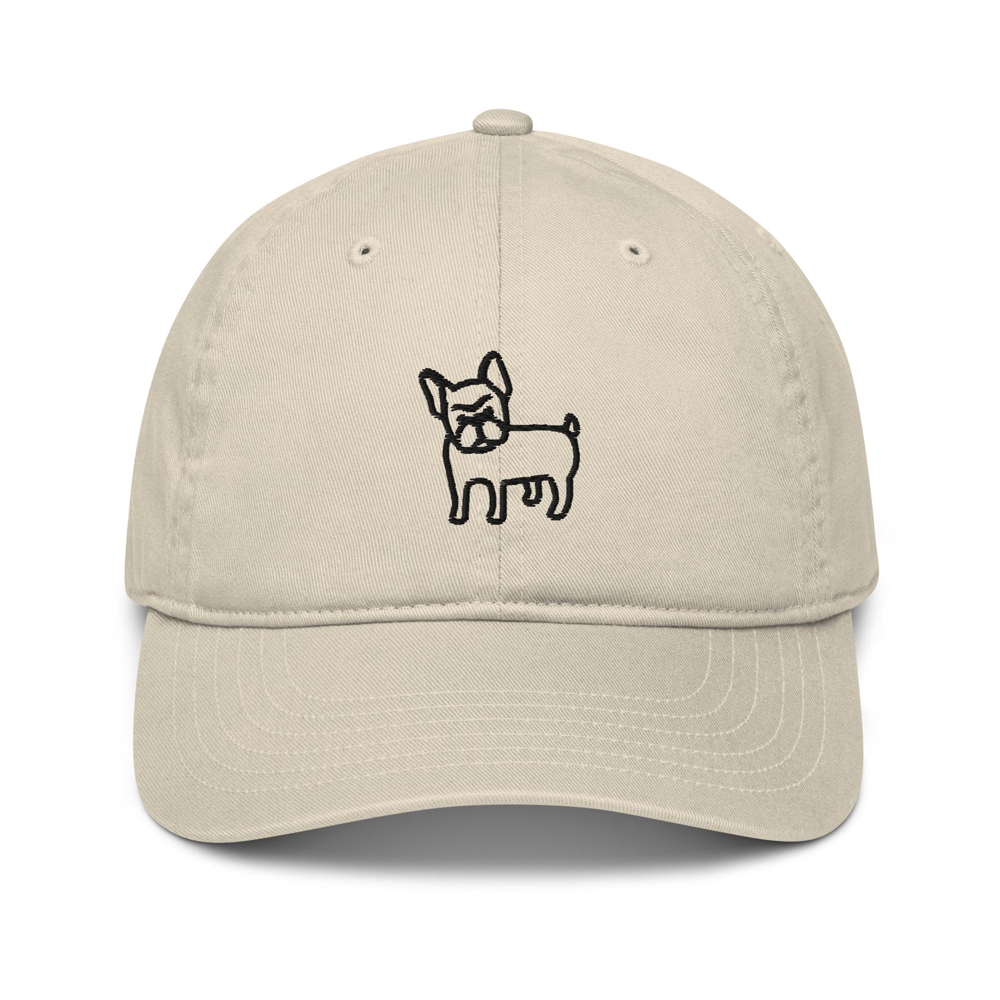 FRENCH BULLDOG - ORGANIC COTTON ANIMAL CAP - BEIGE