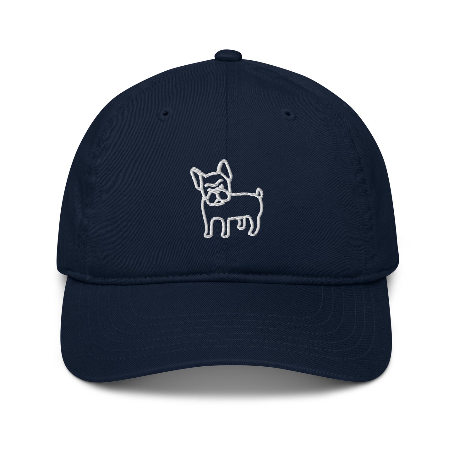 FRENCH BULLDOG - ORGANIC COTTON ANIMAL CAP - NAVY