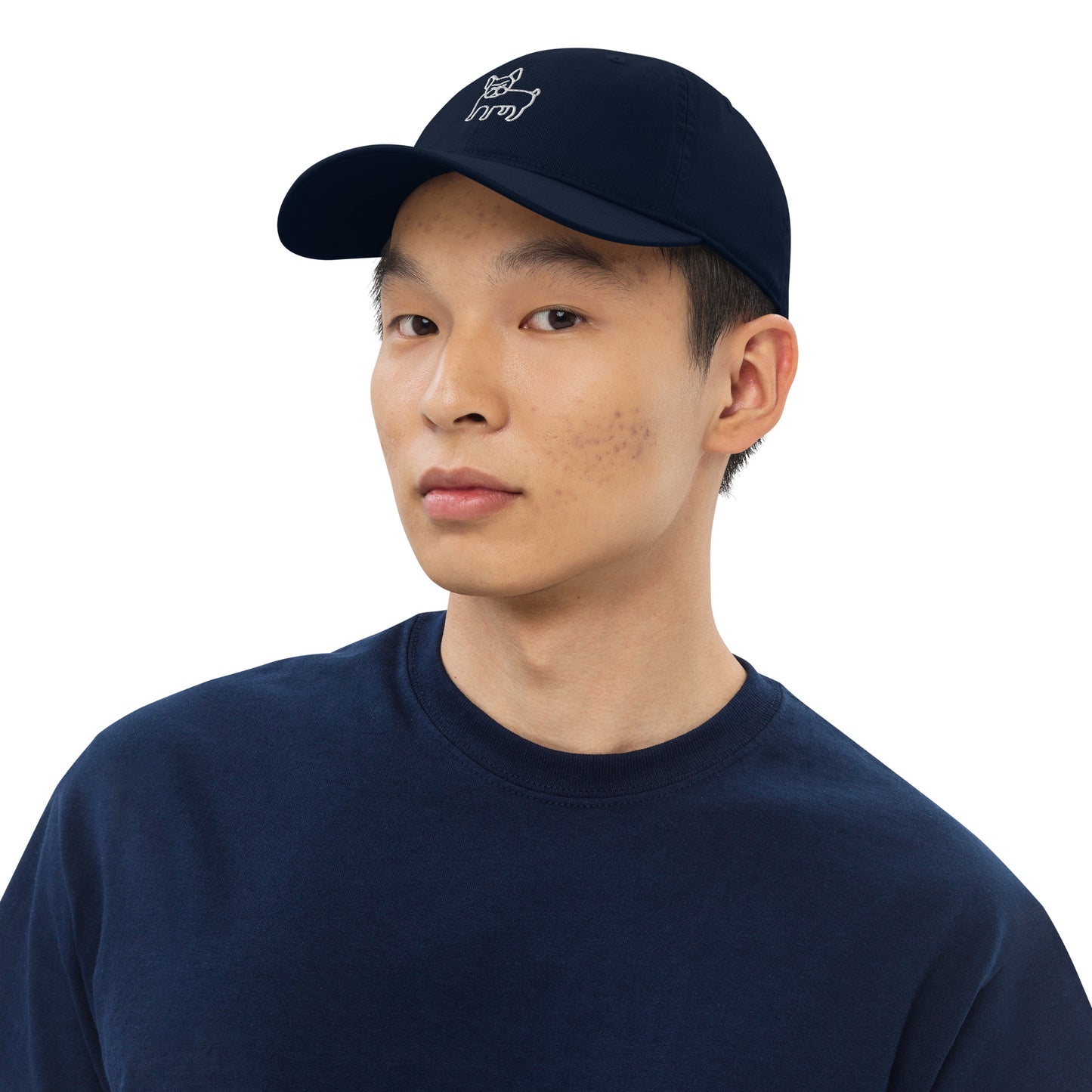 FRENCH BULLDOG - ORGANIC COTTON ANIMAL CAP - NAVY