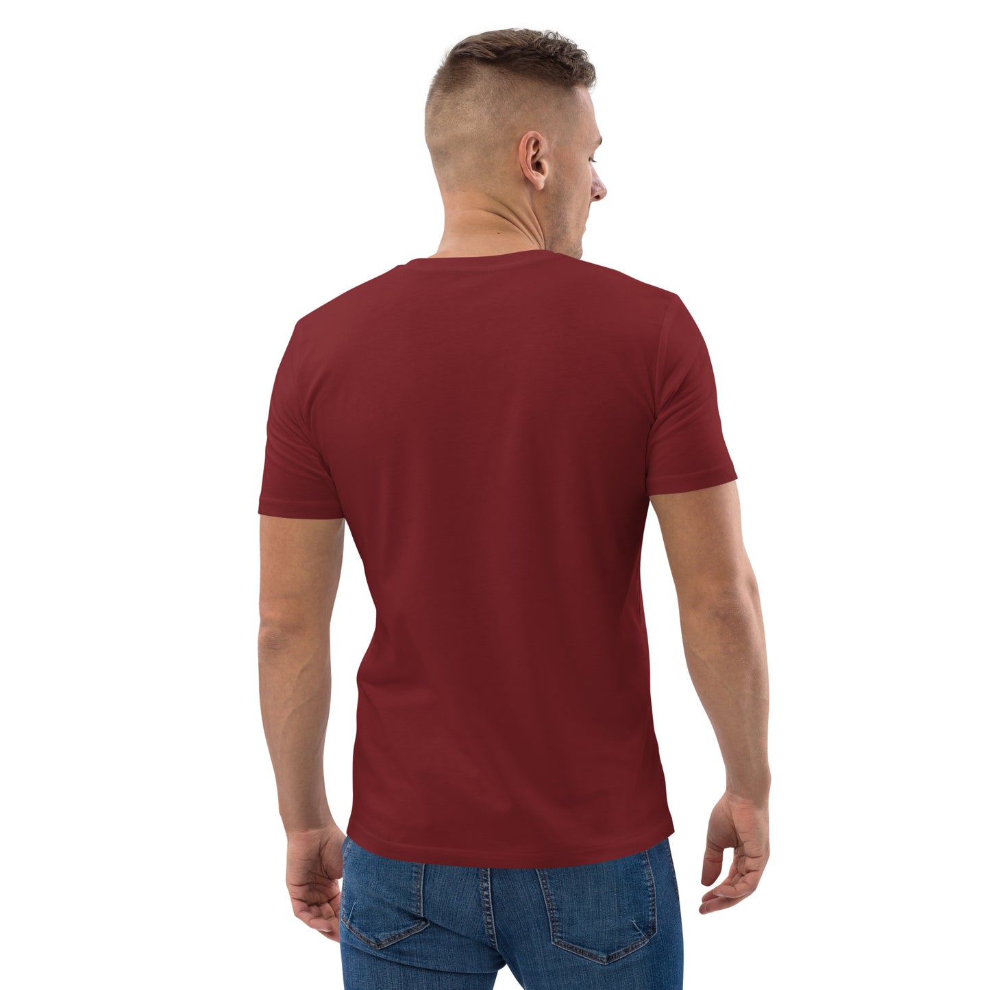 FRENCH BULLDOG - MEN BASIC T-SHIRT - BURGUNDY