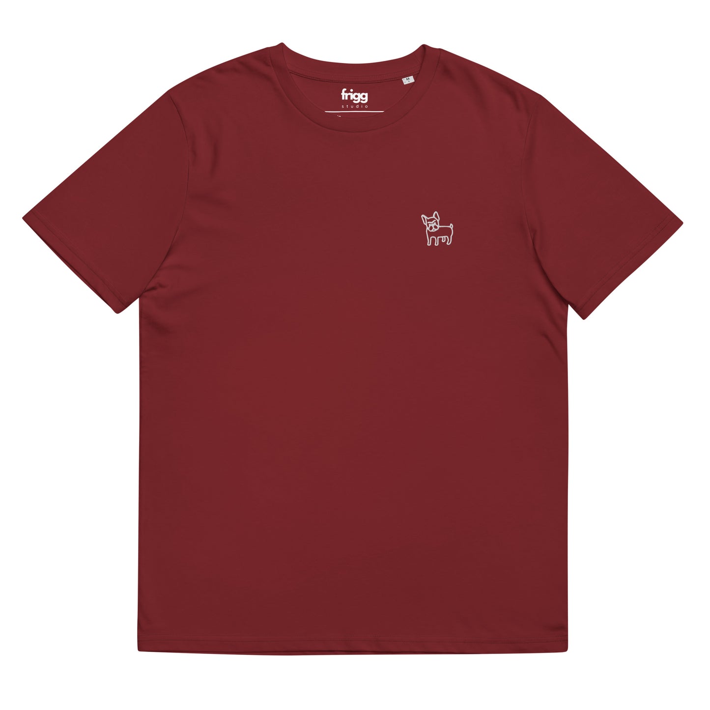 FRENCH BULLDOG - MEN BASIC T-SHIRT - BURGUNDY