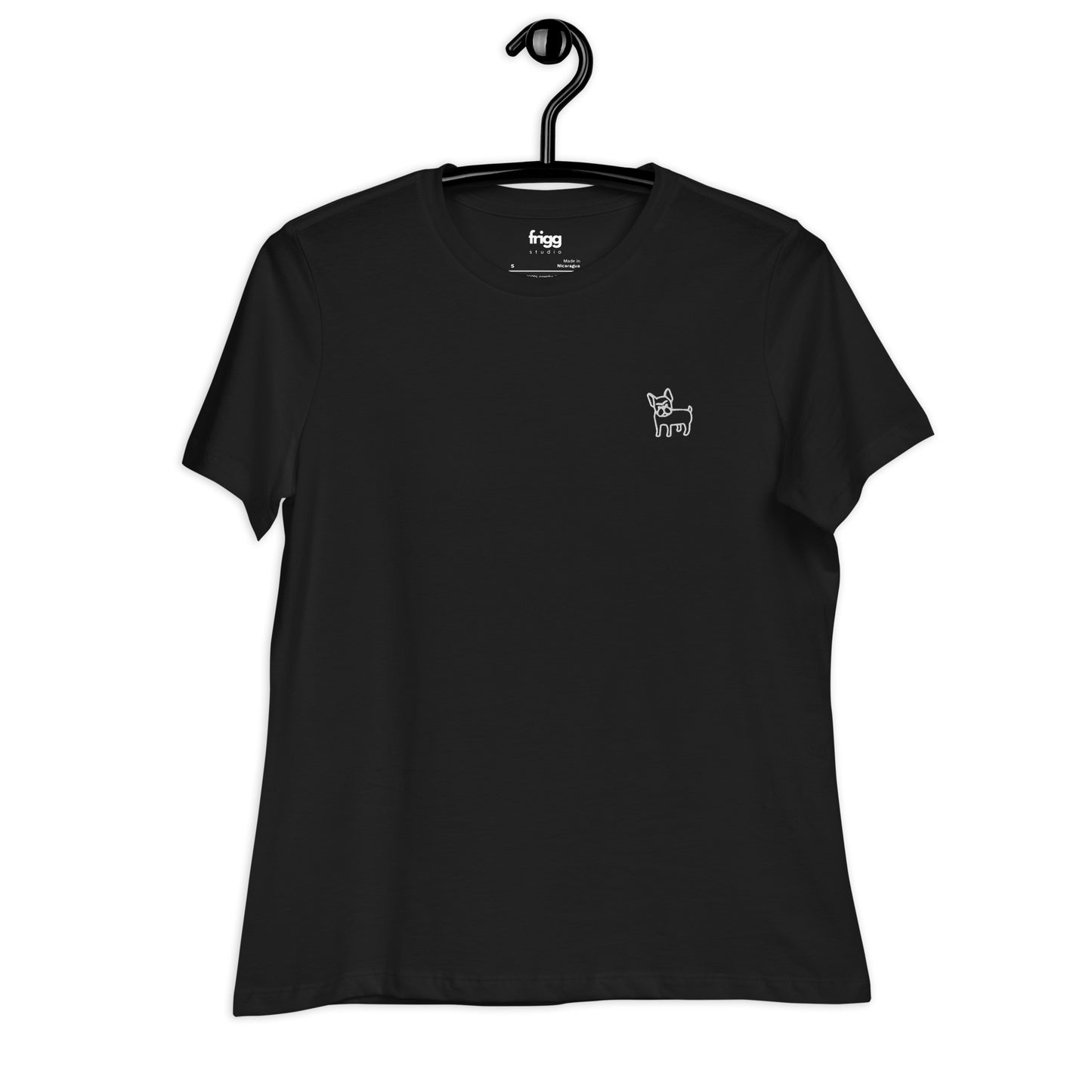 FRENCH BULLDOG - WOMEN'S BASIC T-SHIRT - BLACK