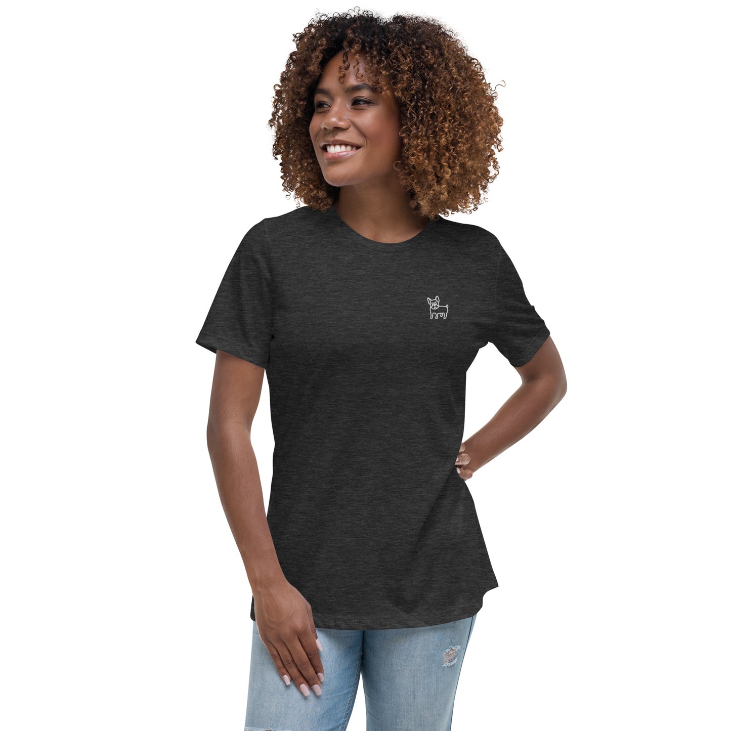 FRENCH BULLDOG - WOMEN'S BASIC T-SHIRT - GREY