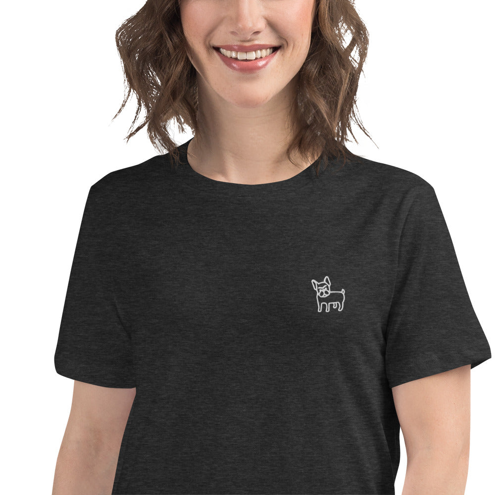 FRENCH BULLDOG - WOMEN'S BASIC T-SHIRT - GREY