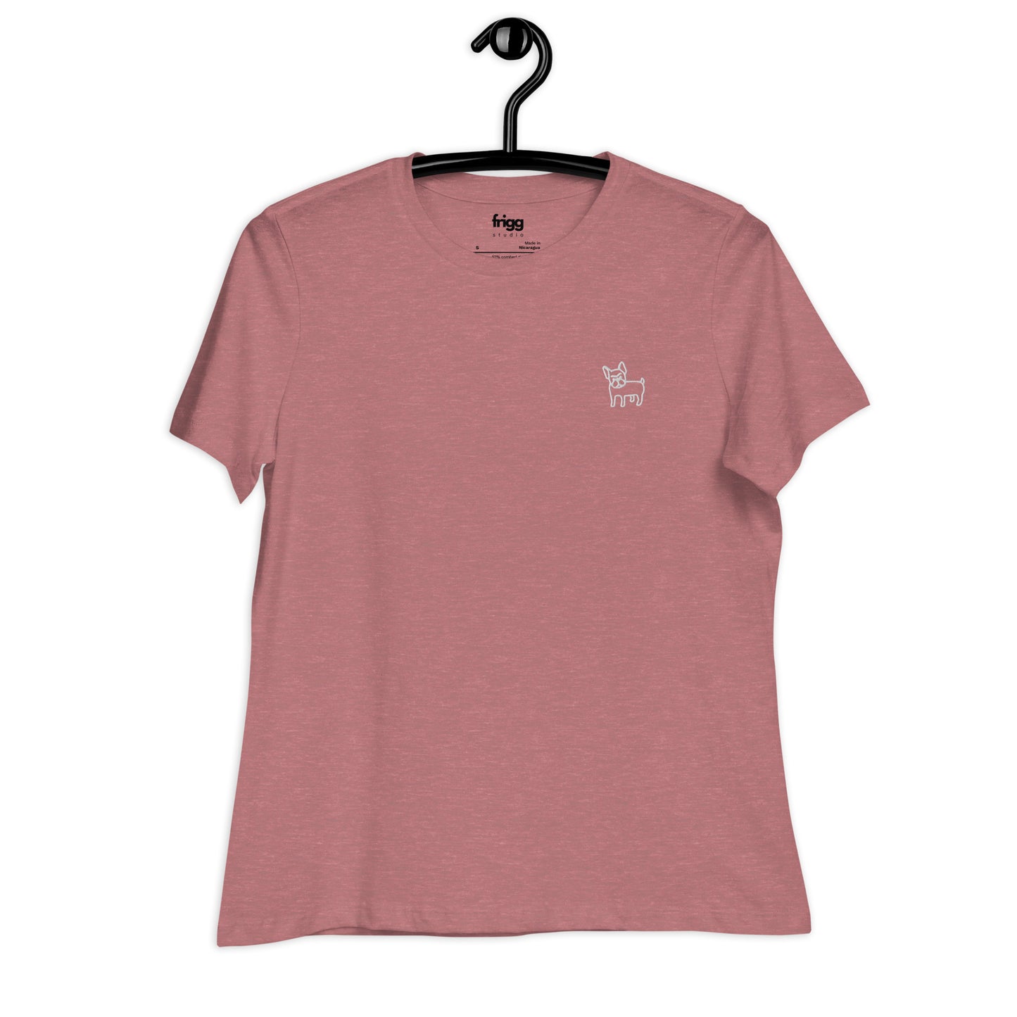 FRENCH BULLDOG - WOMEN'S BASIC T-SHIRT - HEATHER MAUVE