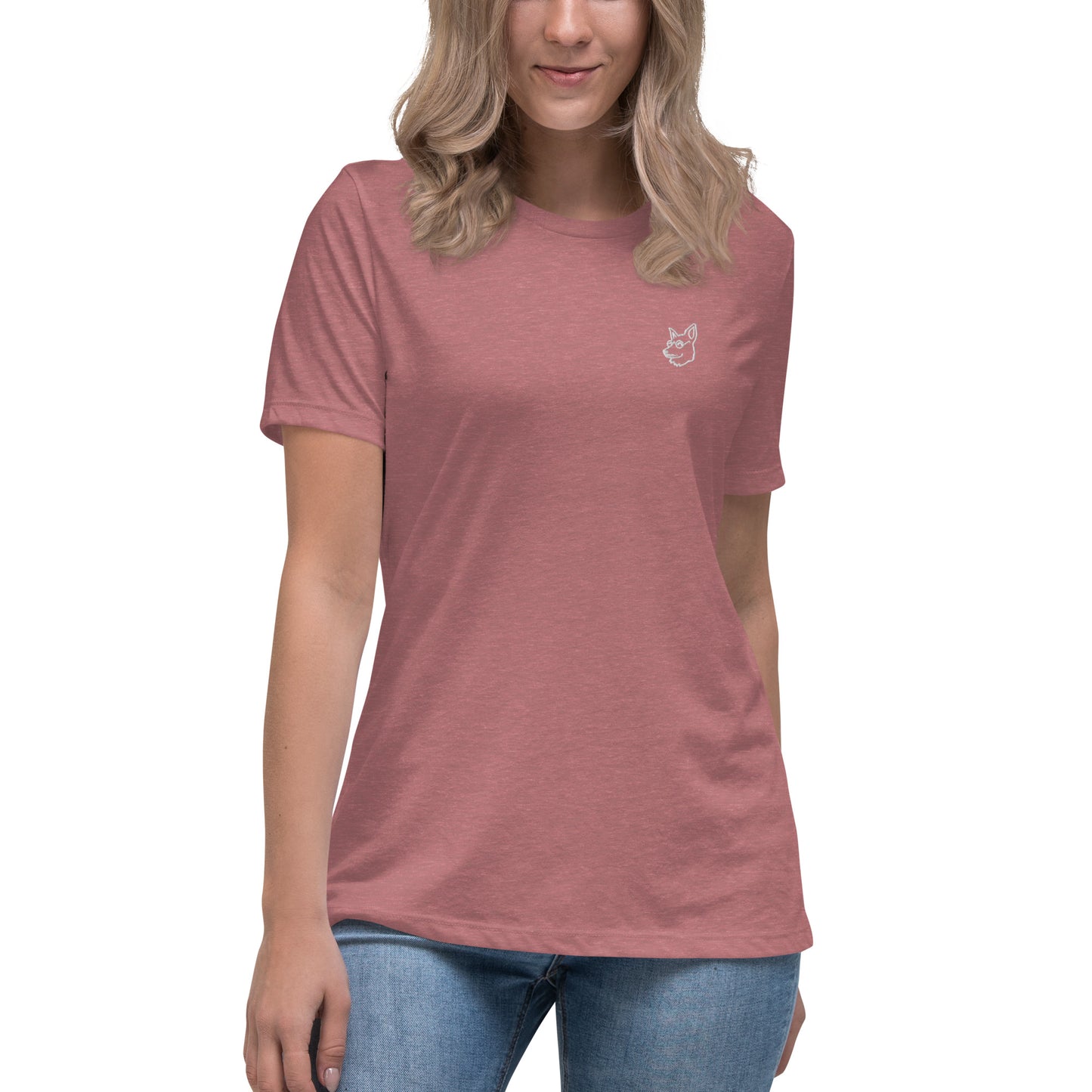 DOG - WOMEN'S BASIC T-SHIRT - HEATHER MAUVE